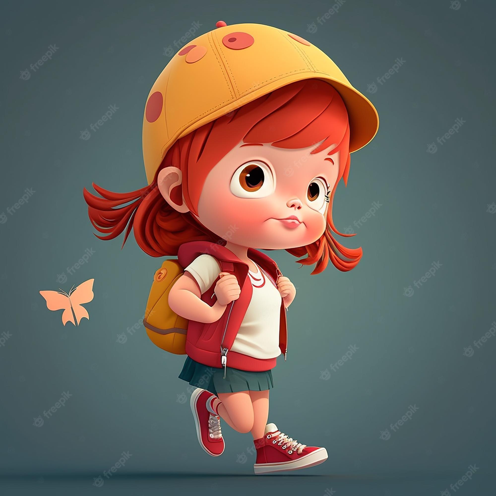 2000x2000 Small Girl Cartoon Picture