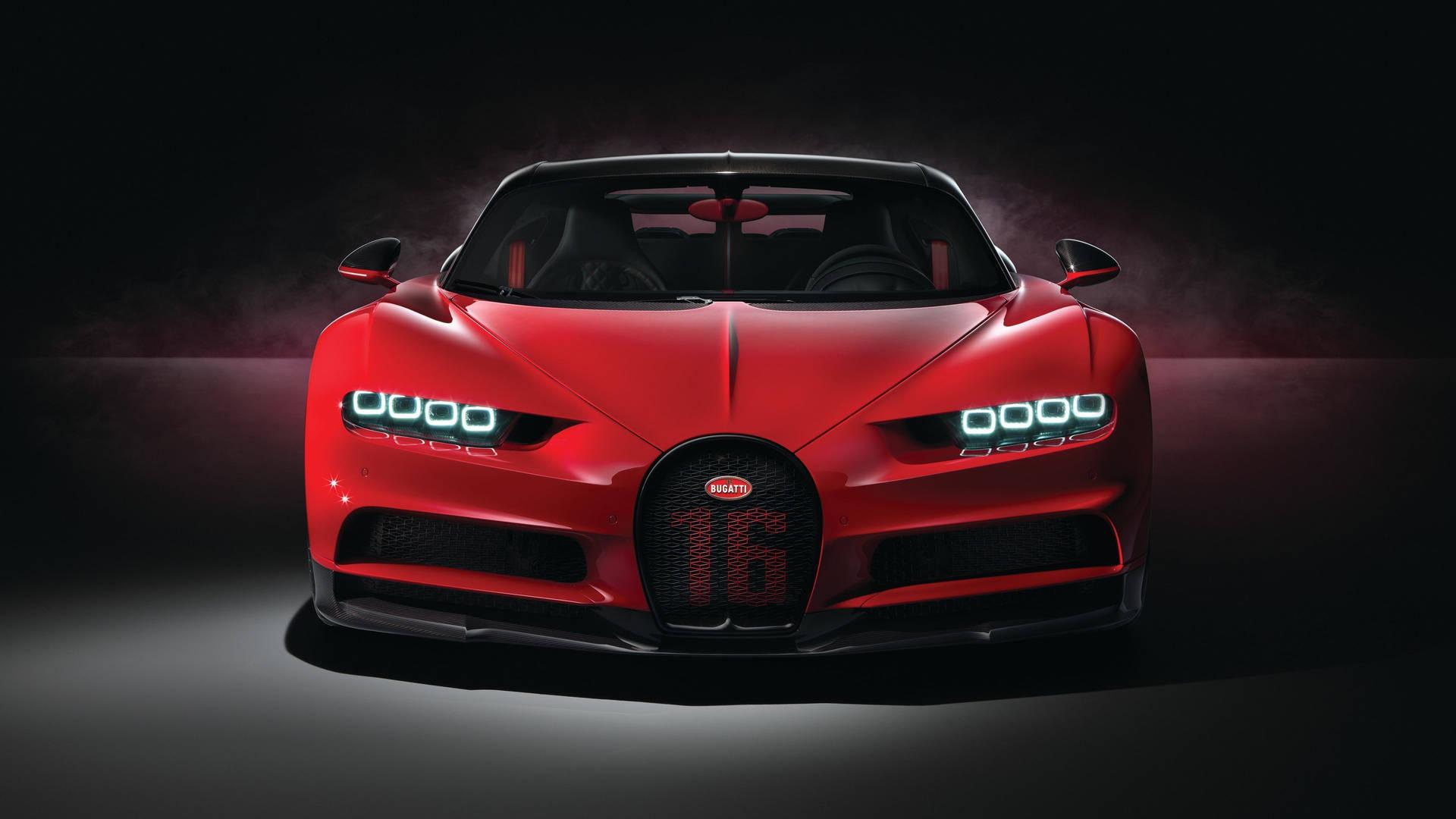 1920x1080 Download Red Cool Bugatti Car With Smoke Wallpaper