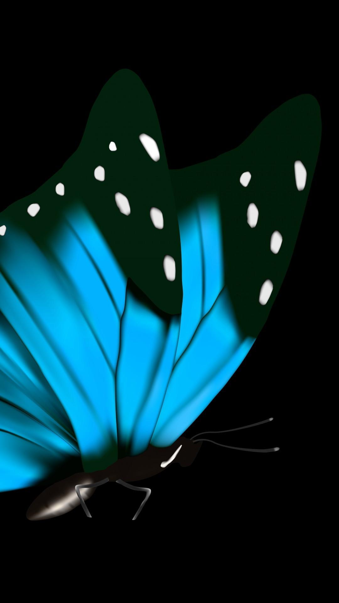 1080x1920 Black Butterfly Background Wallpaper