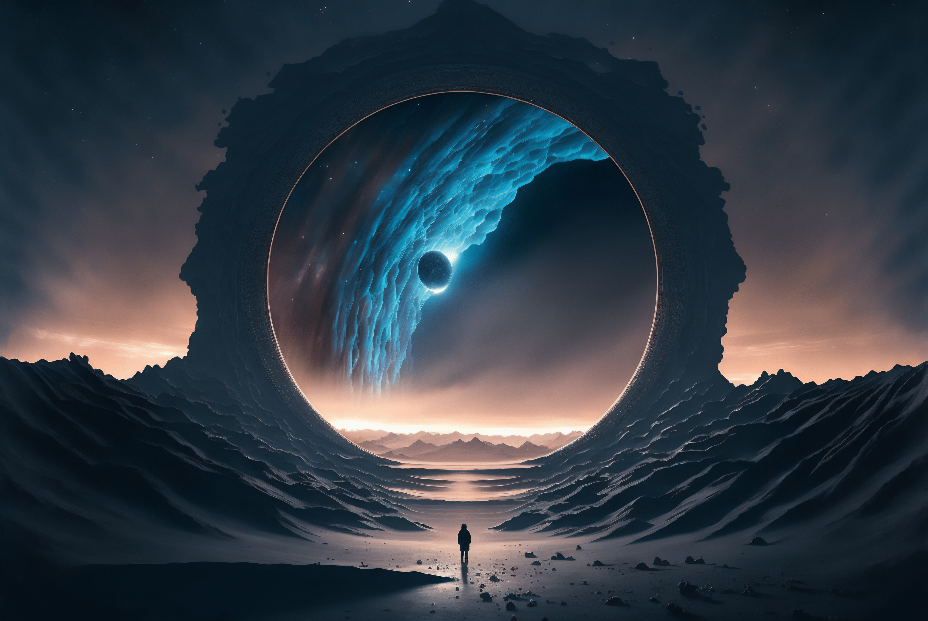 3060x2048 AI art, science fiction, portal, planet, spacex2048 Wallpaper