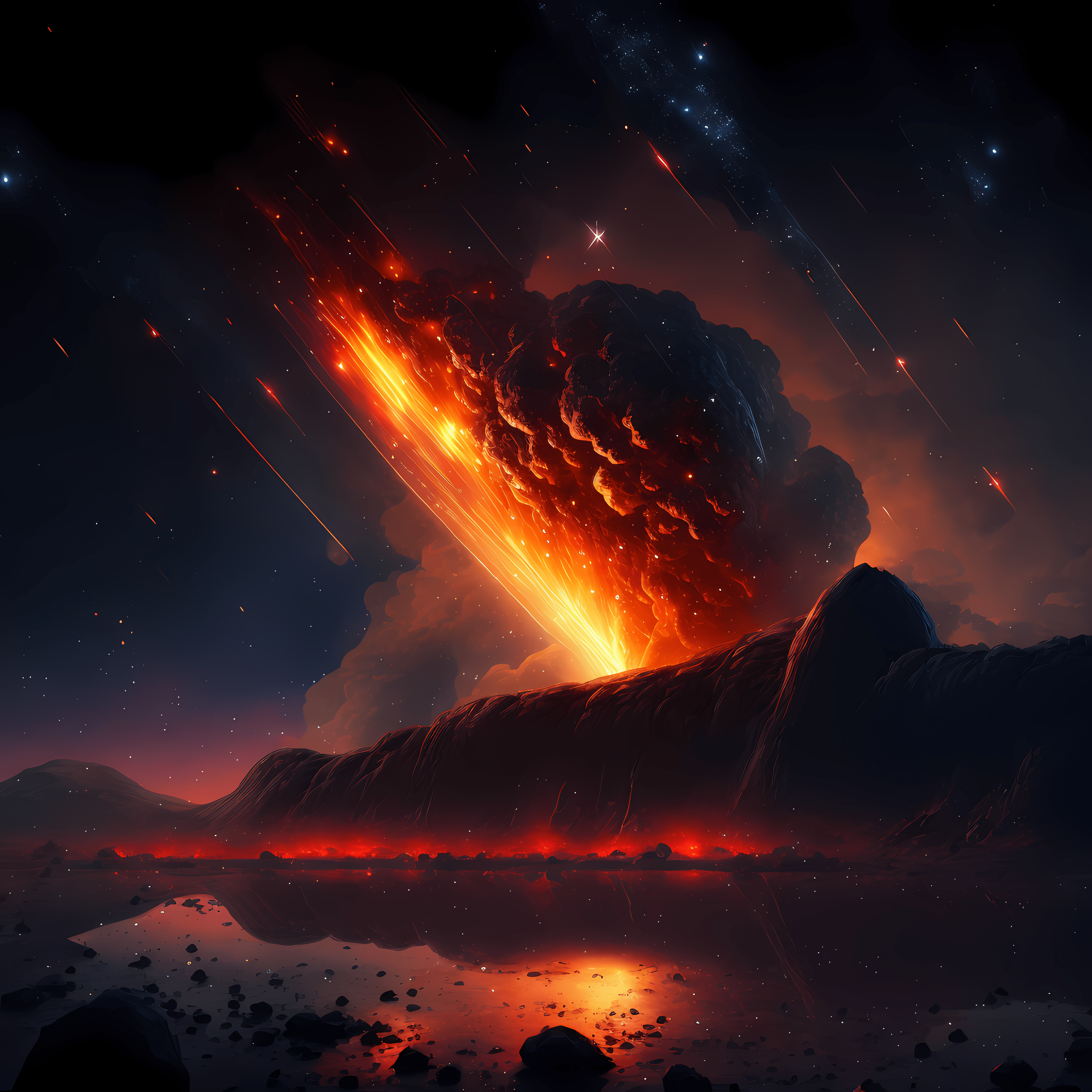 4096x4096 galaxy, stars, space, comet, AI artx4096 Wallpaper