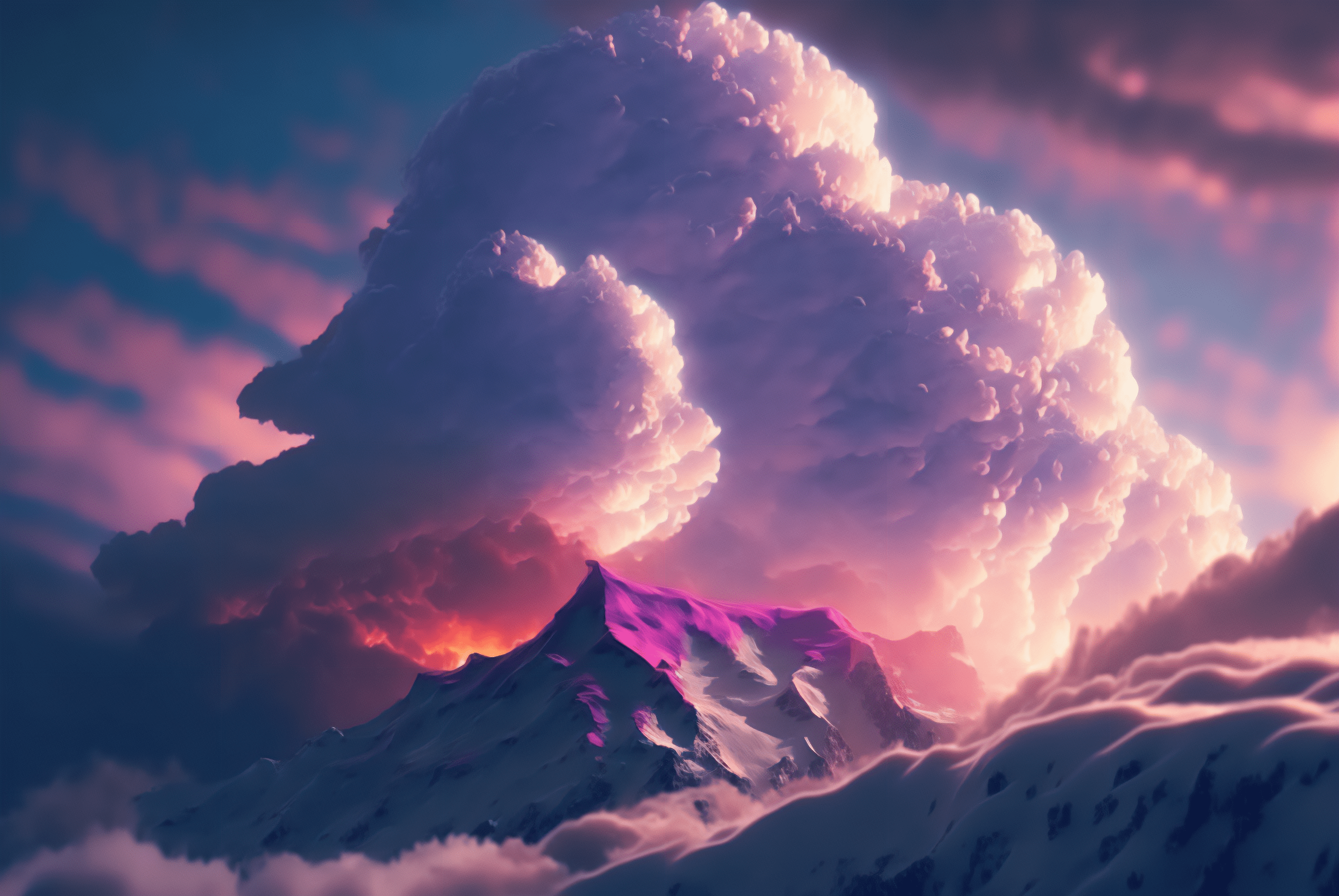 3060x2048 winter, snow, mountains, clouds, naturex2048 Wallpaper