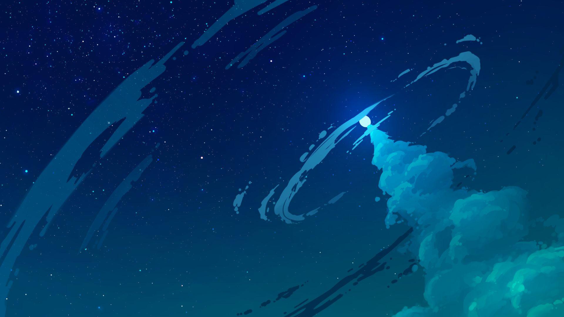 1920x1080 sky, clouds, stars, artwork, digital artx1080 Wallpaper.cc. Wallpaper, Sky art, Qhd wallpaper