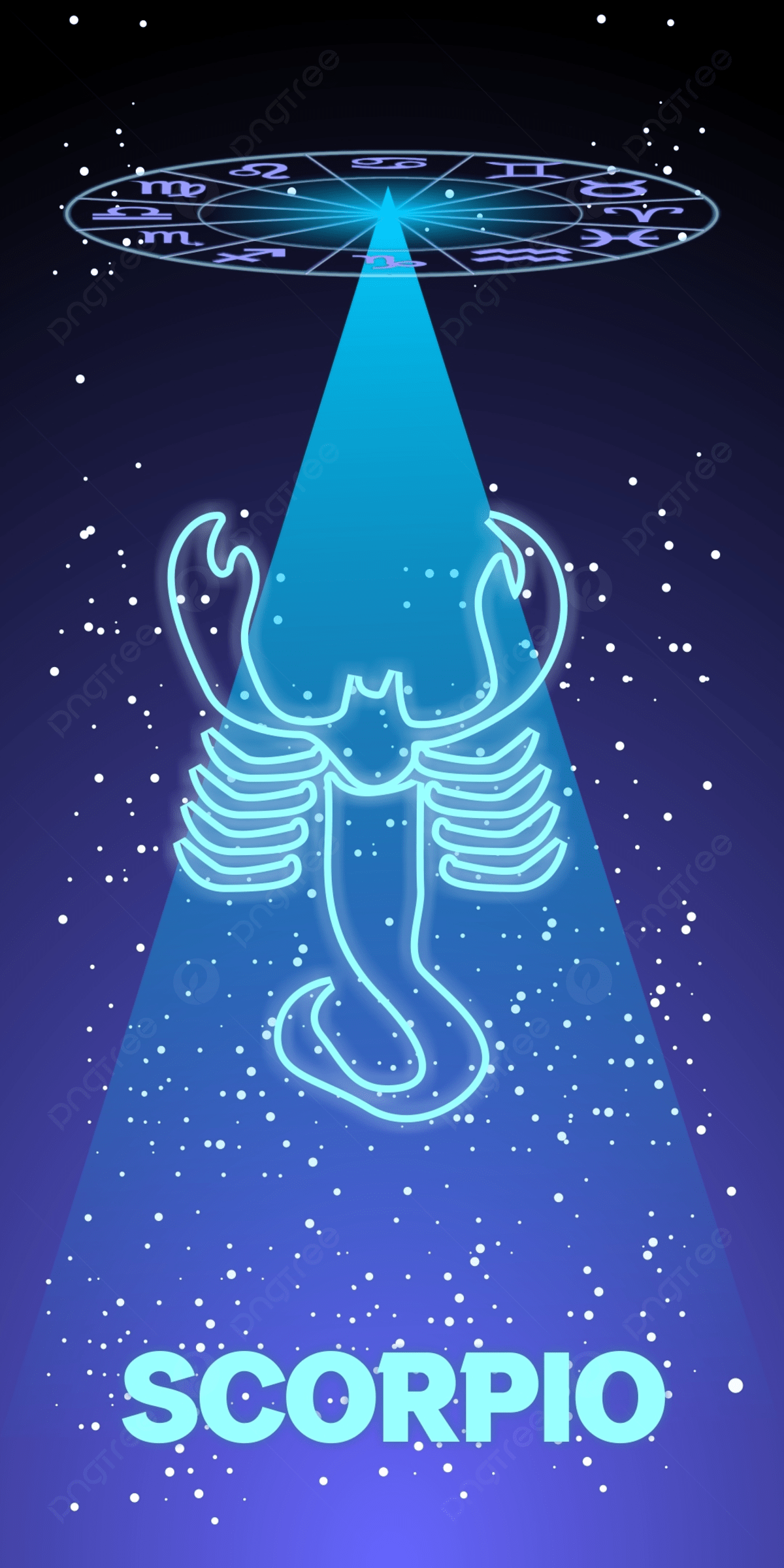 1200x2400 Scorpio Constellation In Space With A Holographic Zodiac Character Background Wallpaper Image For Free Download