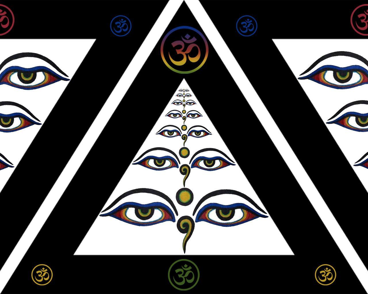 1280x1024 Trippy Eyes of Buddha