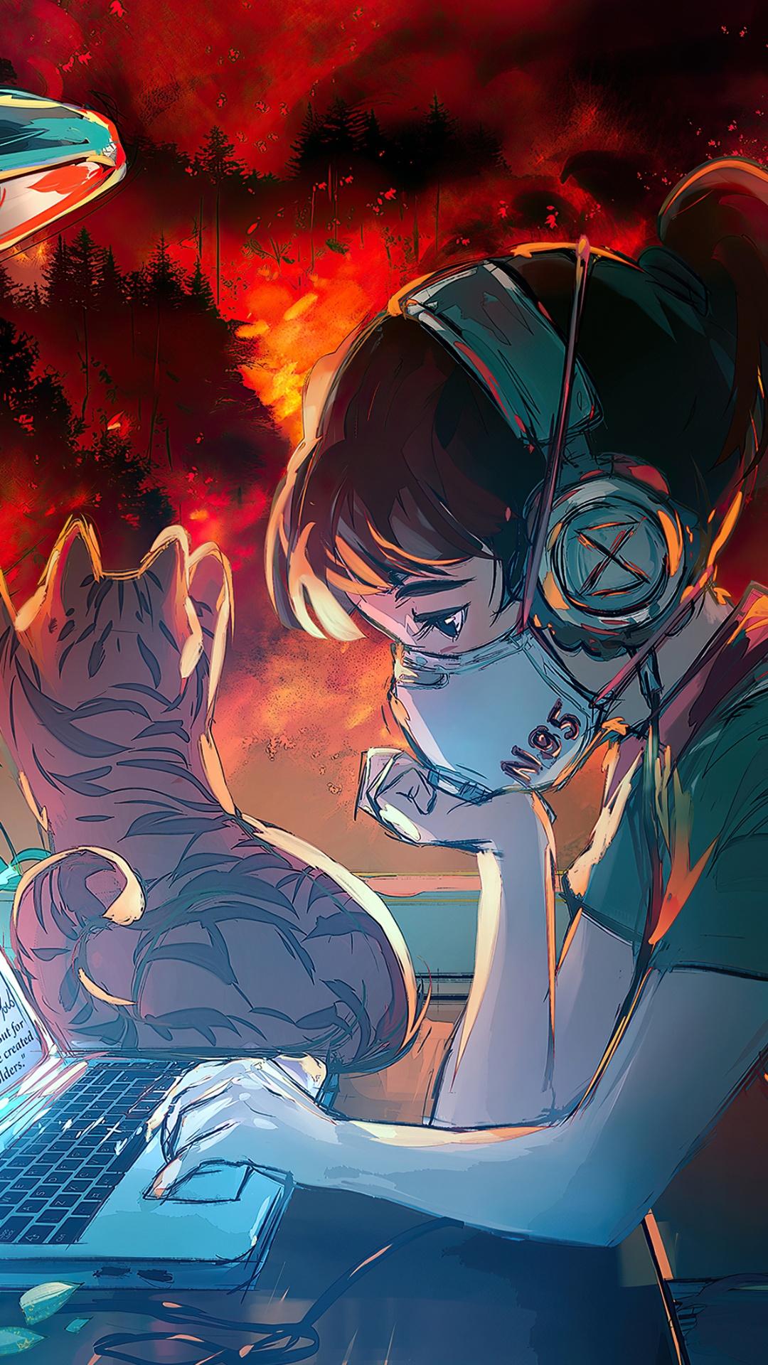 1080x1920 Lofi Anime Wallpaper