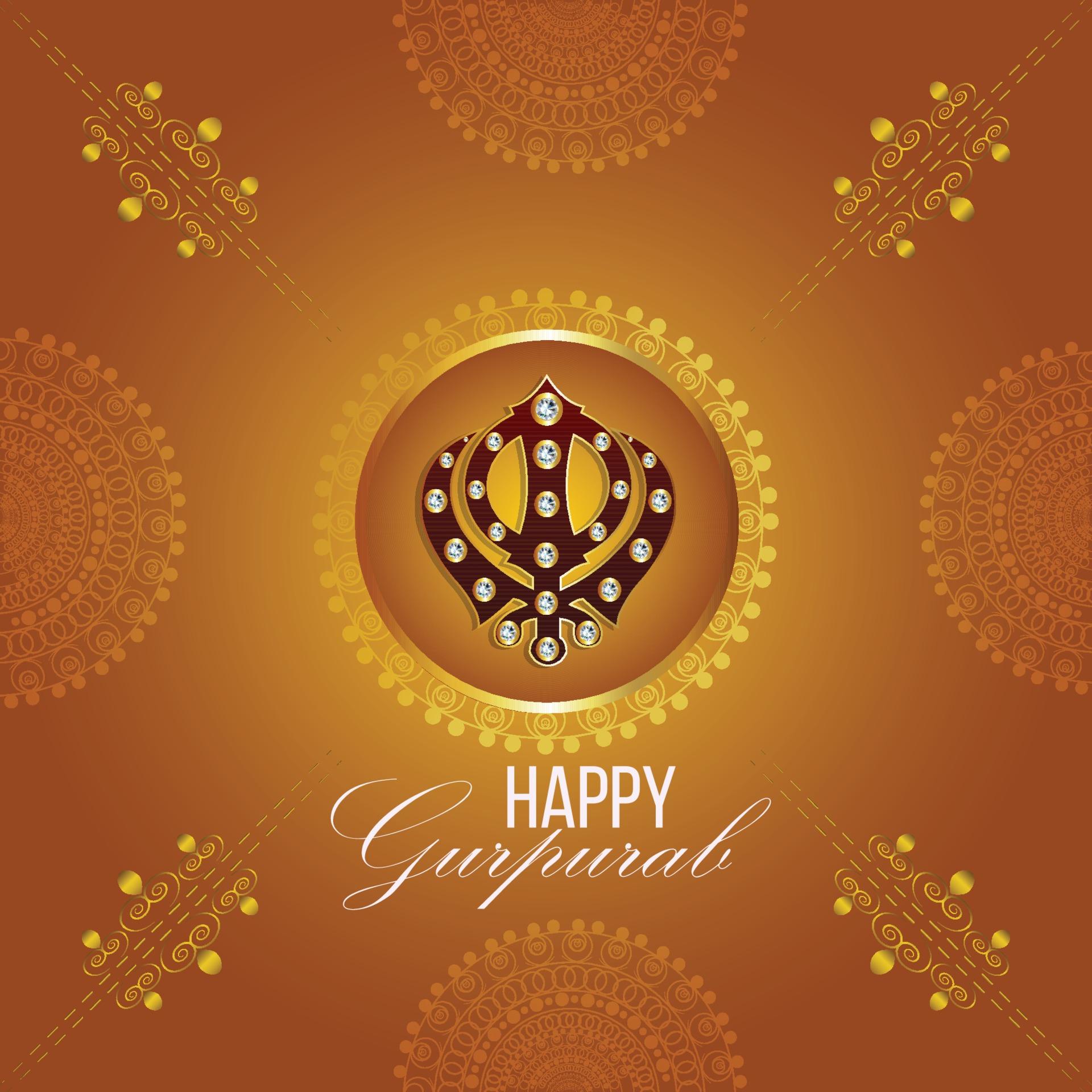 1920x1920 Creative background with sikh symbol ek onkar happy gurpurab