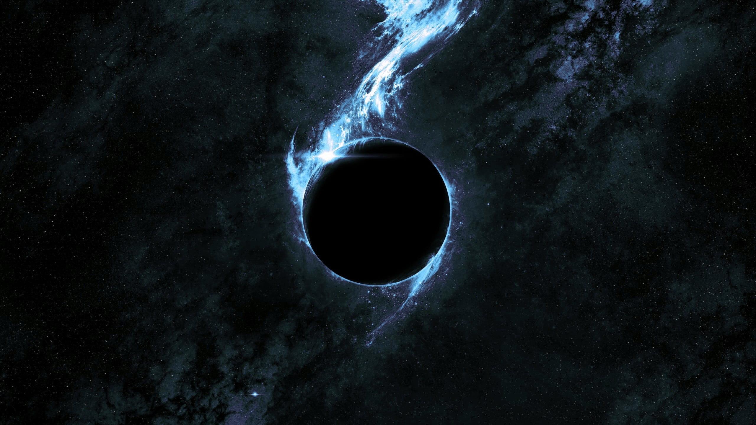 2560x1440 Wallpaper Solar Eclipse Illustration, Space, Planet, Abstract, Space Art