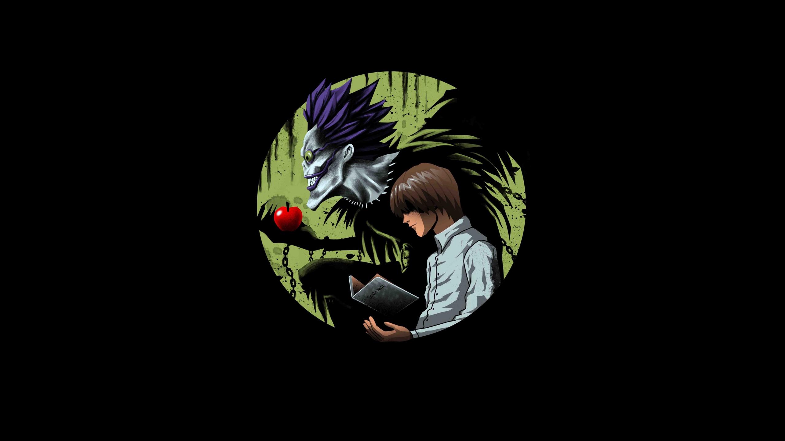 2560x1440 Light Yagami Wallpaper 4K, Death Note, 5K, Black Dark