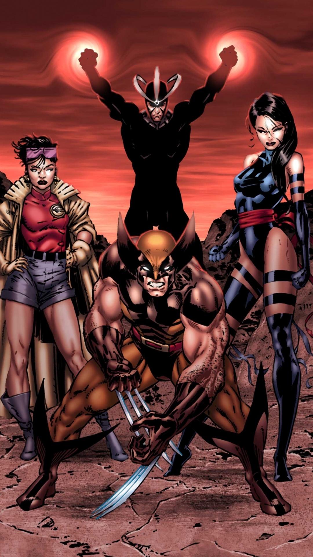 1080x1920 Wallpaper / Comics X Men Phone Wallpaper, Psylocke (Marvel Comics), Wolverine, Colossus, Rogue (Marvel Comics), 1080x1920 Free Download