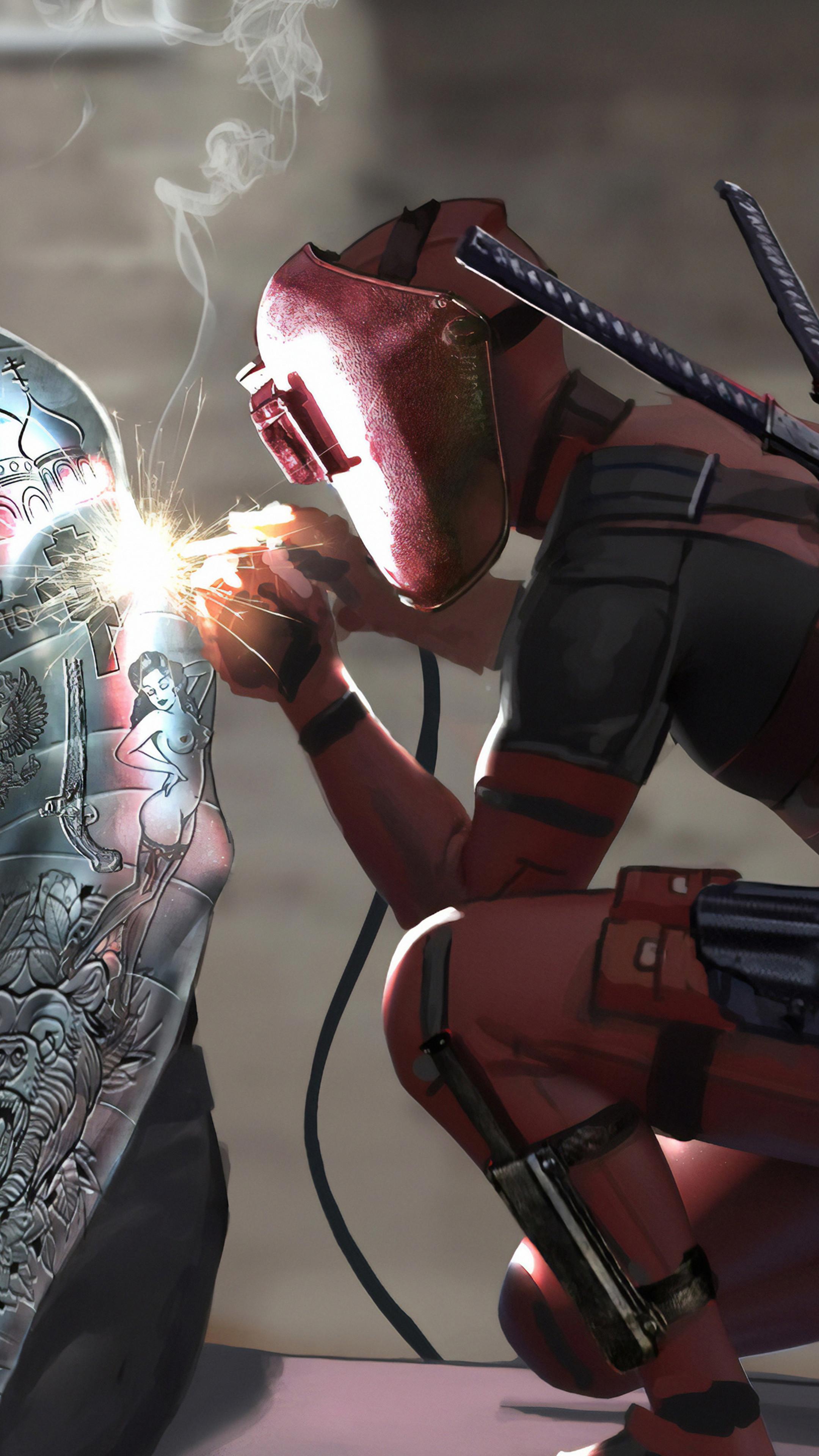 2160x3840 Colossus, Deadpool, Tattoo, Marvel, 4k Gallery HD Wallpaper