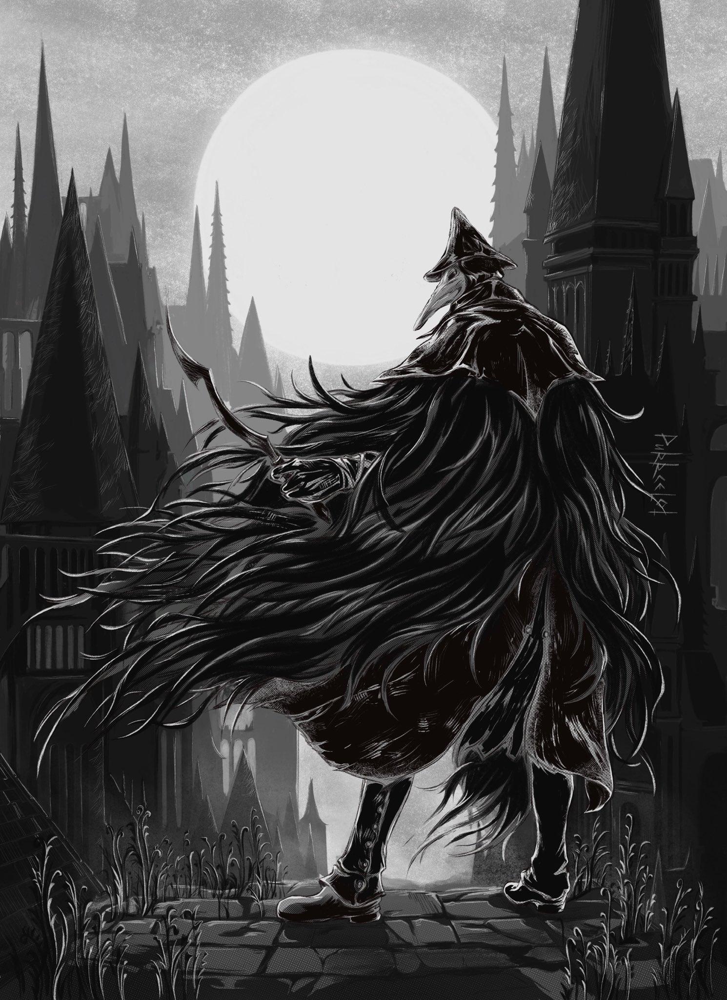 1490x2048 eileen the crow (bloodborne) drawn