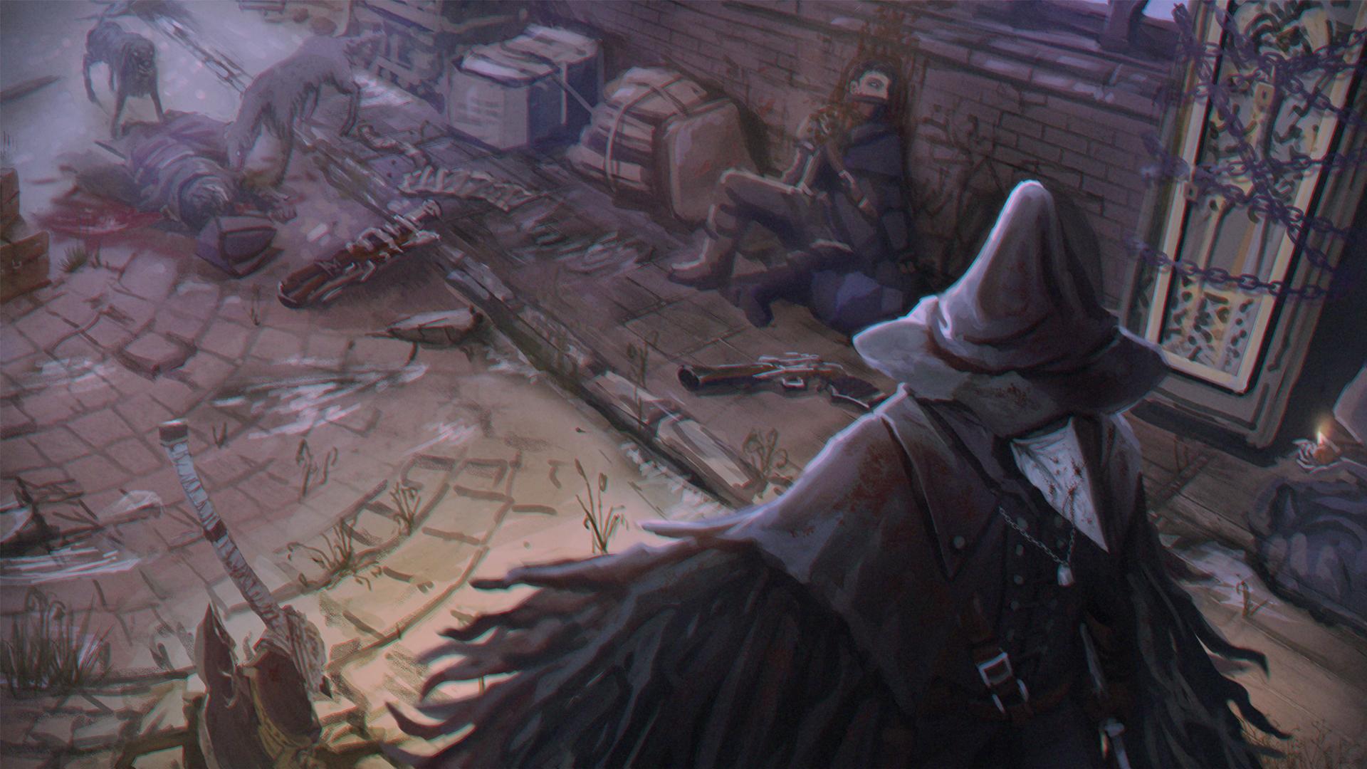 1920x1080 eileen the crow (bloodborne) drawn