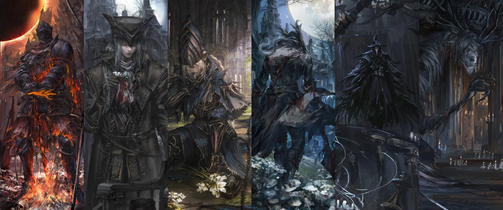 1920x804 Wallpaper / Eileen the Crow, 1080P, Vicar Amelia, Bloodborne, Lady Maria, Ashen One, Lady Maria of the Astral clocktower, Dark Souls free download