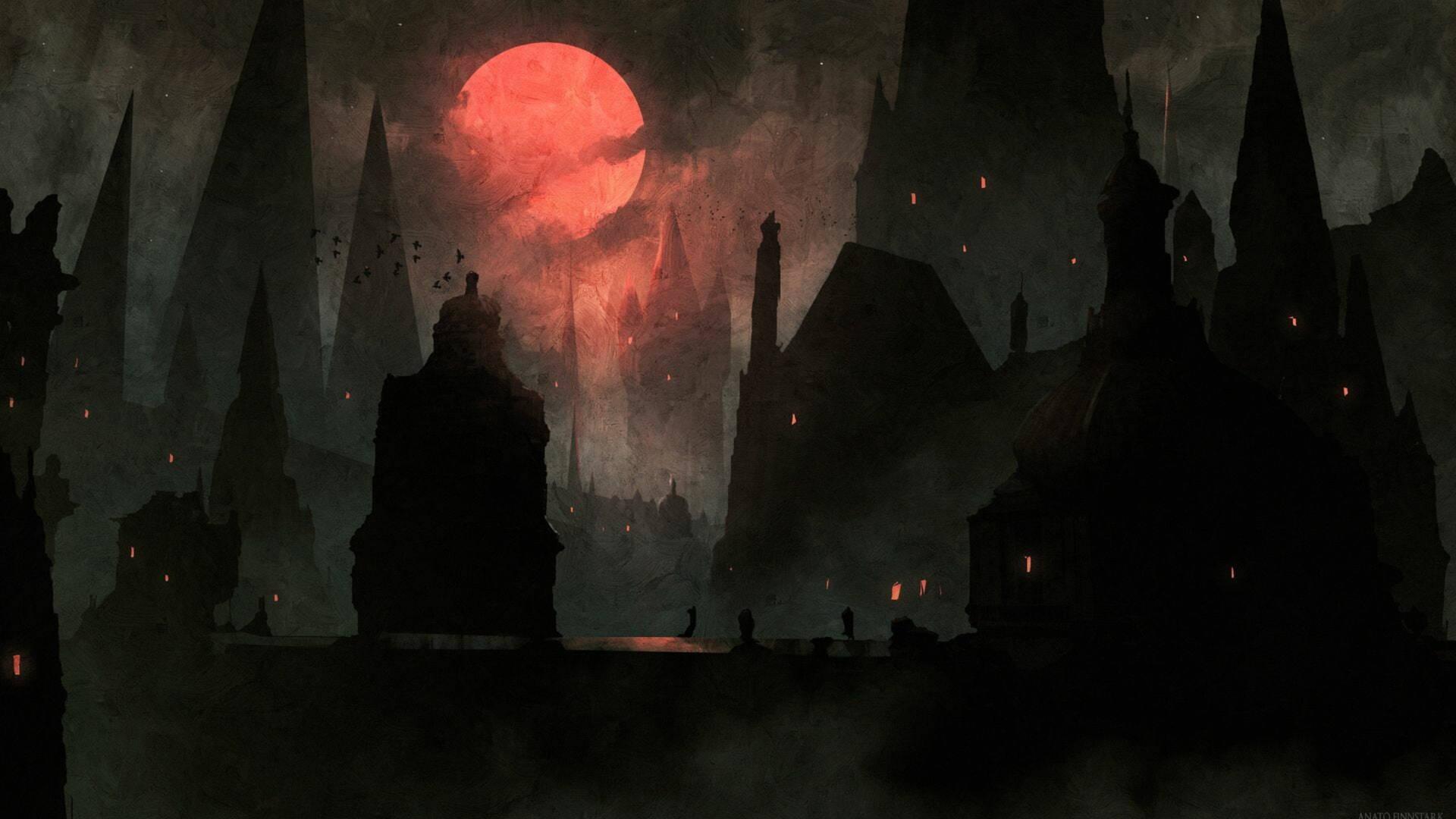 1920x1080 Download Bloodborne Blood Moon Fantasy Wallpaper