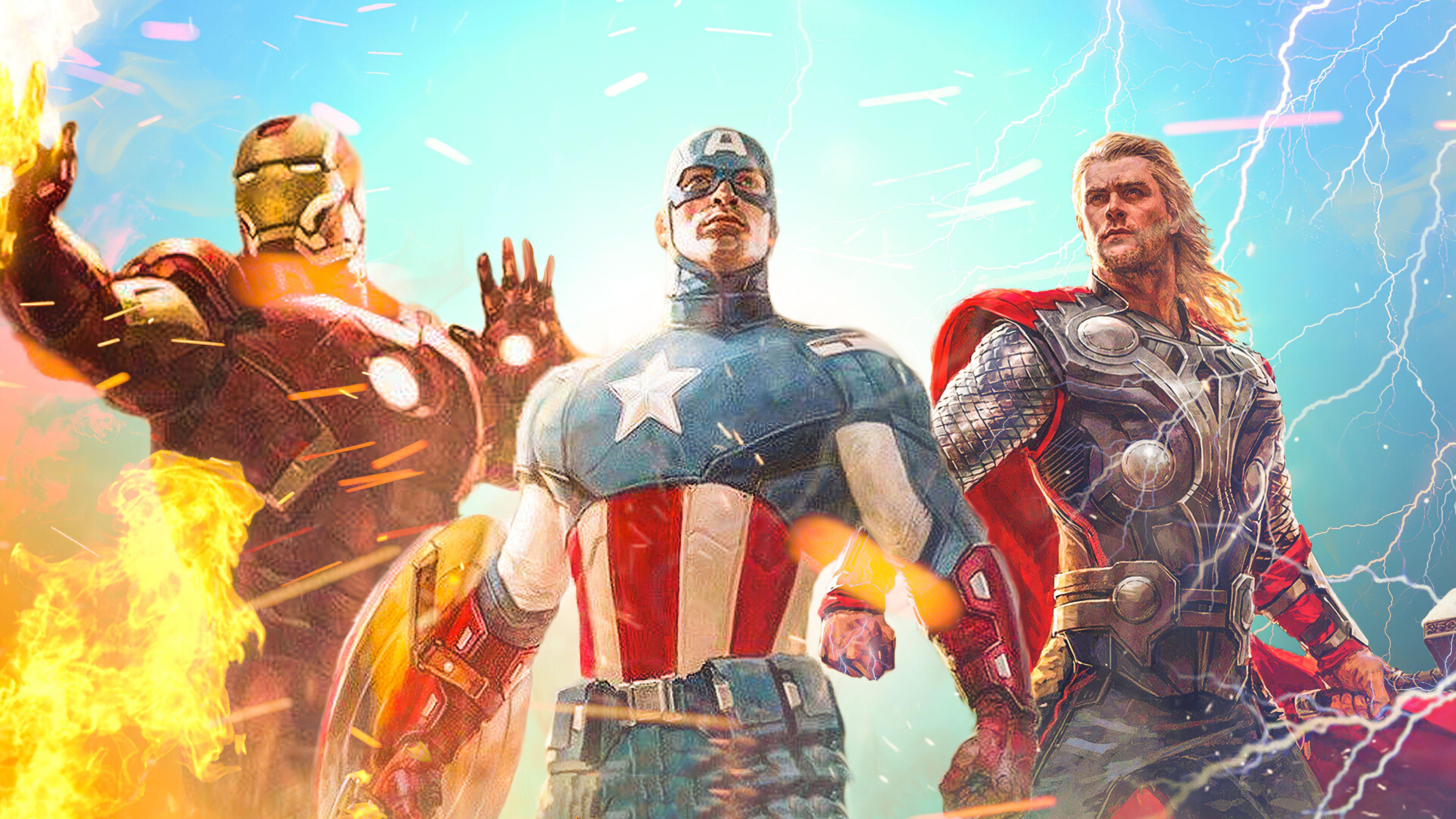 3840x2160 Avengers Trio Wallpaper