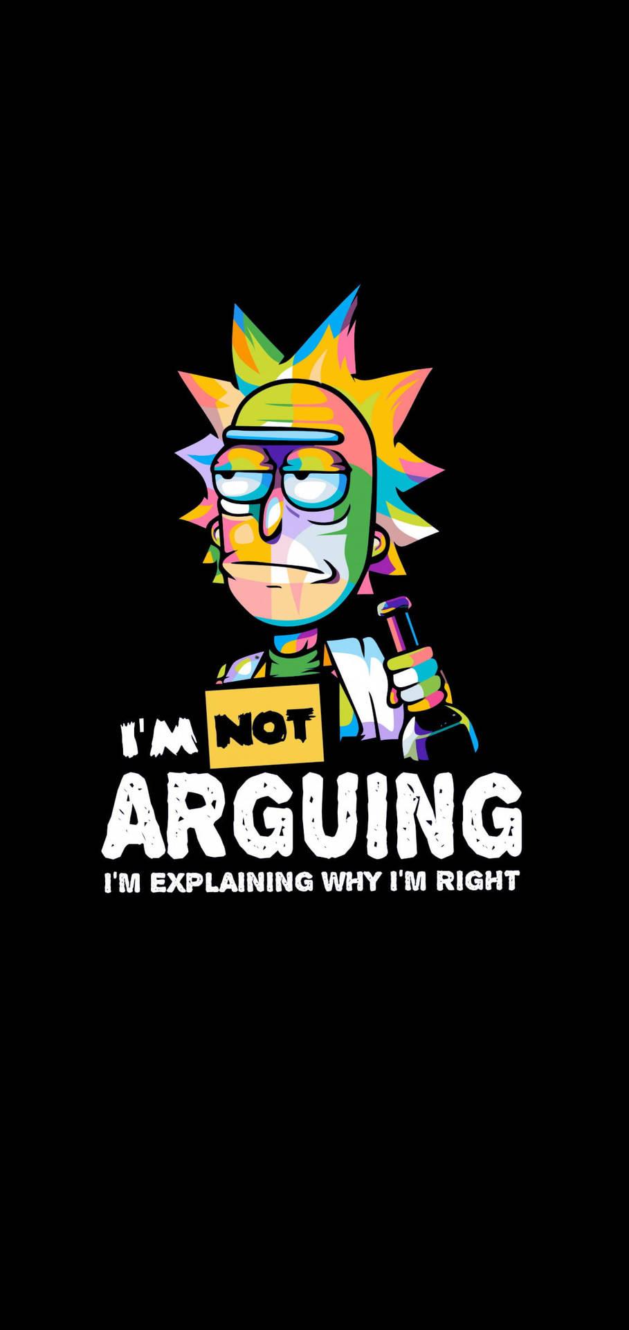 909x1920 Download Multicolored Rick And Morty Cool Wallpaper