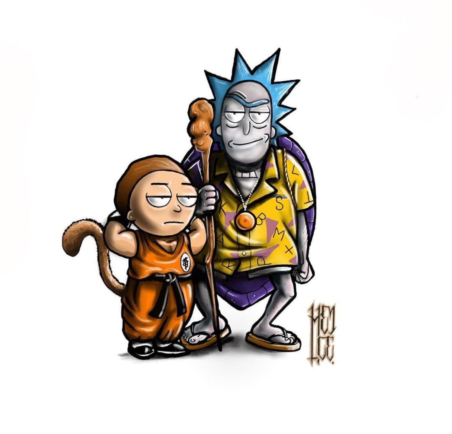 1440x1383 Rick and Morty x Dragon Ball. Rick and morty poster, Rick and morty drawing, Rick and morty stickers
