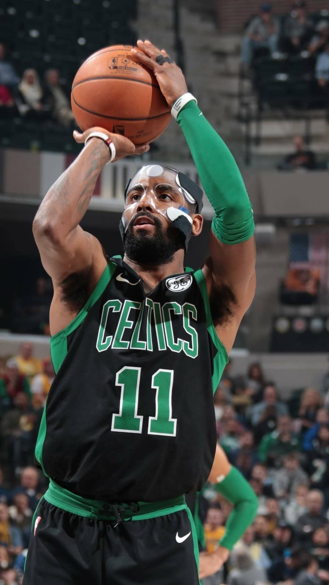 1080x1920 Download Kyrie Irving Three Pointer Shot Wallpaper