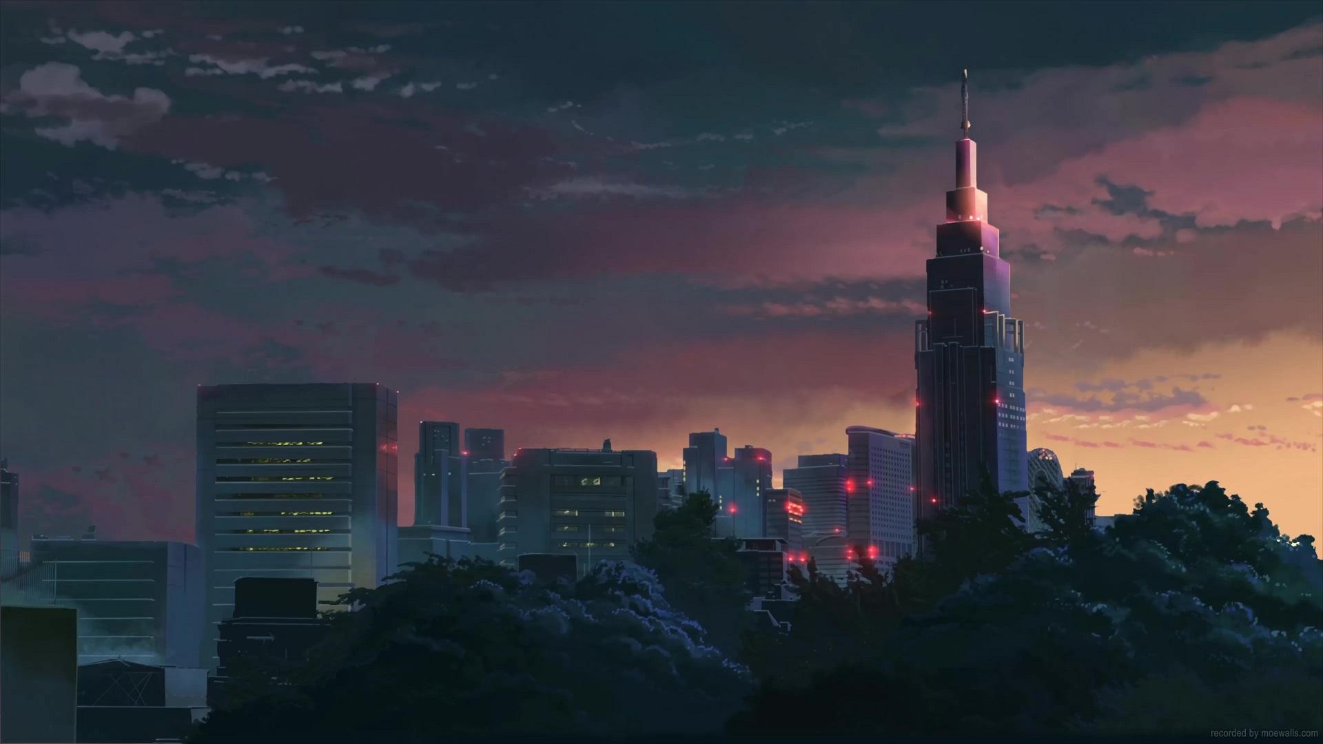 1920x1080 Evening Shinjuku View The Garden Of Words Live Wallpaper