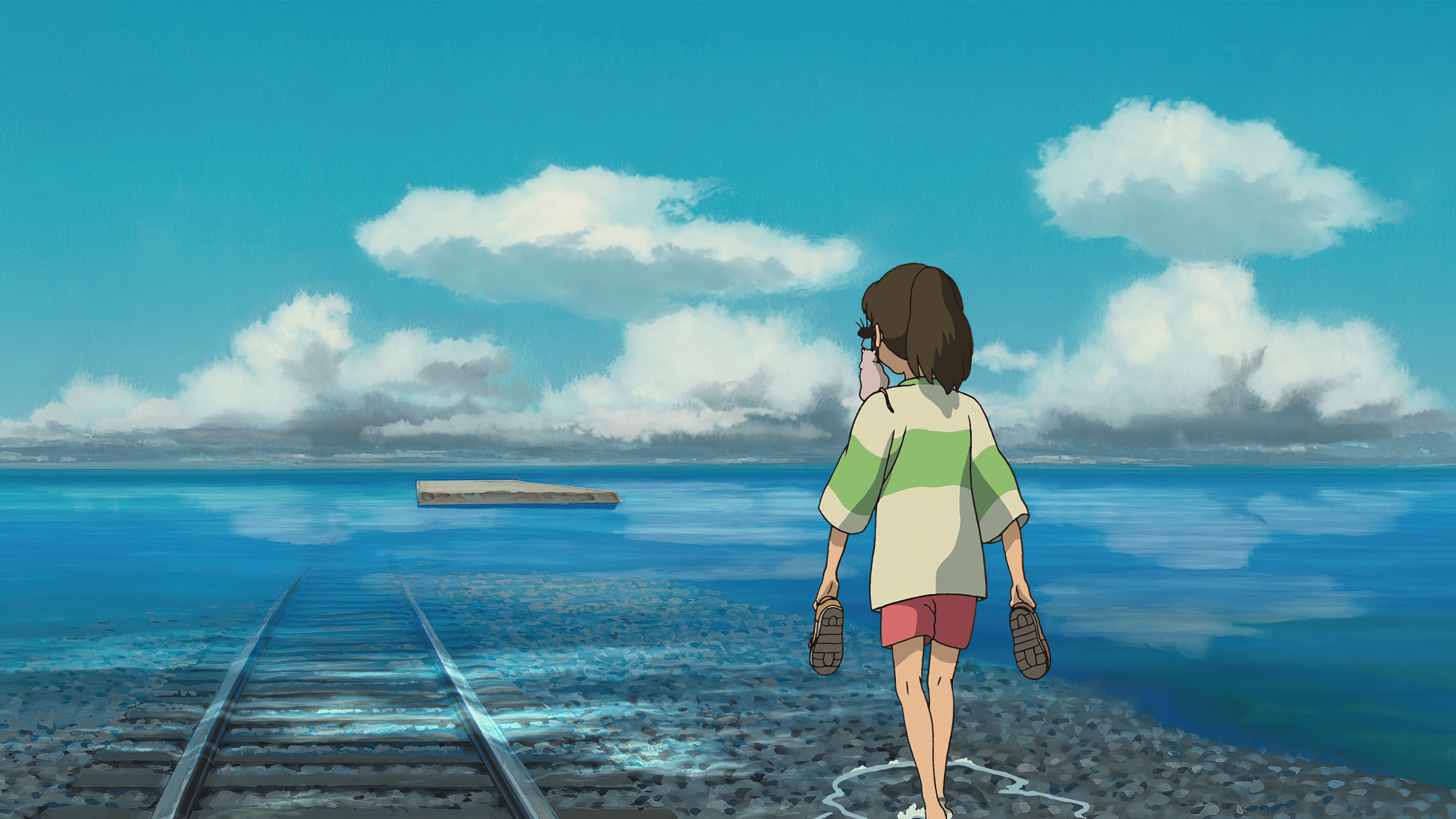 3840x2160 Catching the train [Spirited Away] (3840 x 2160) Upscaled Ghibli Collection