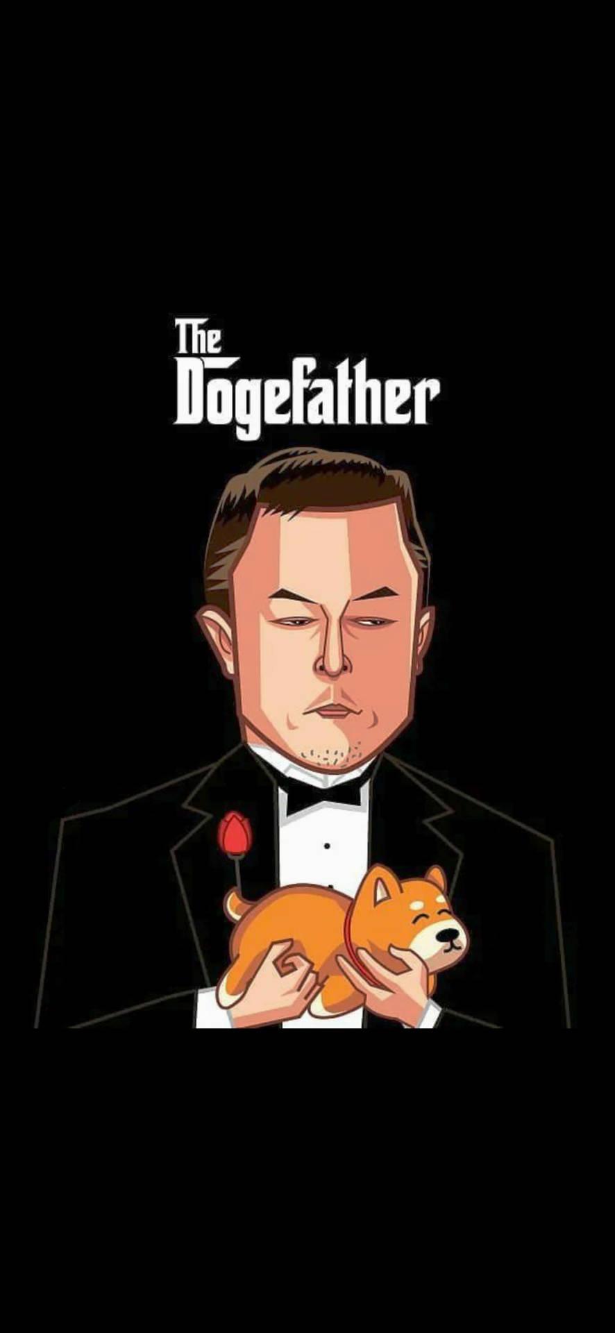 886x1920 Download Elon Musk The Dogefather Wallpaper
