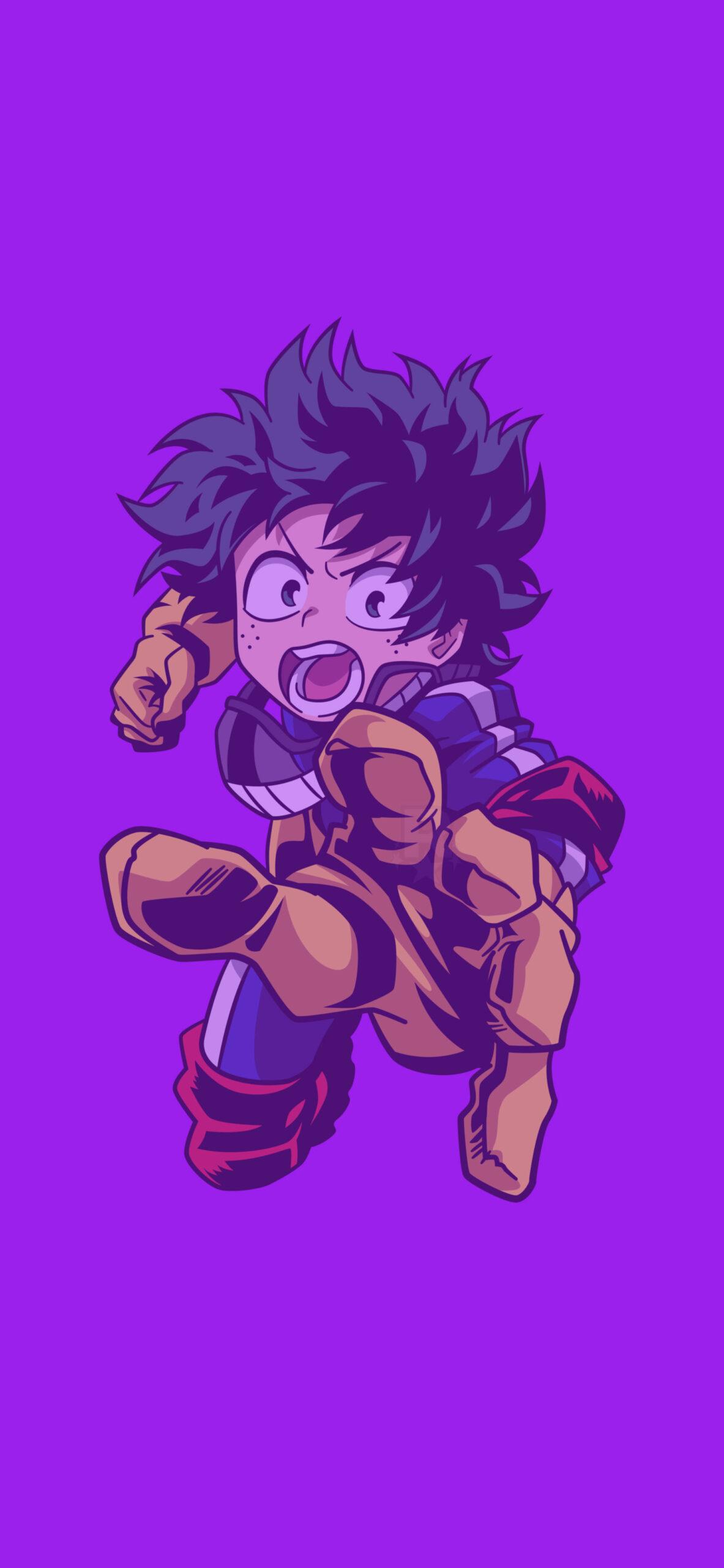 1183x2560 MHA Izuku Midoriya Purple Wallpaper Deku Wallpaper