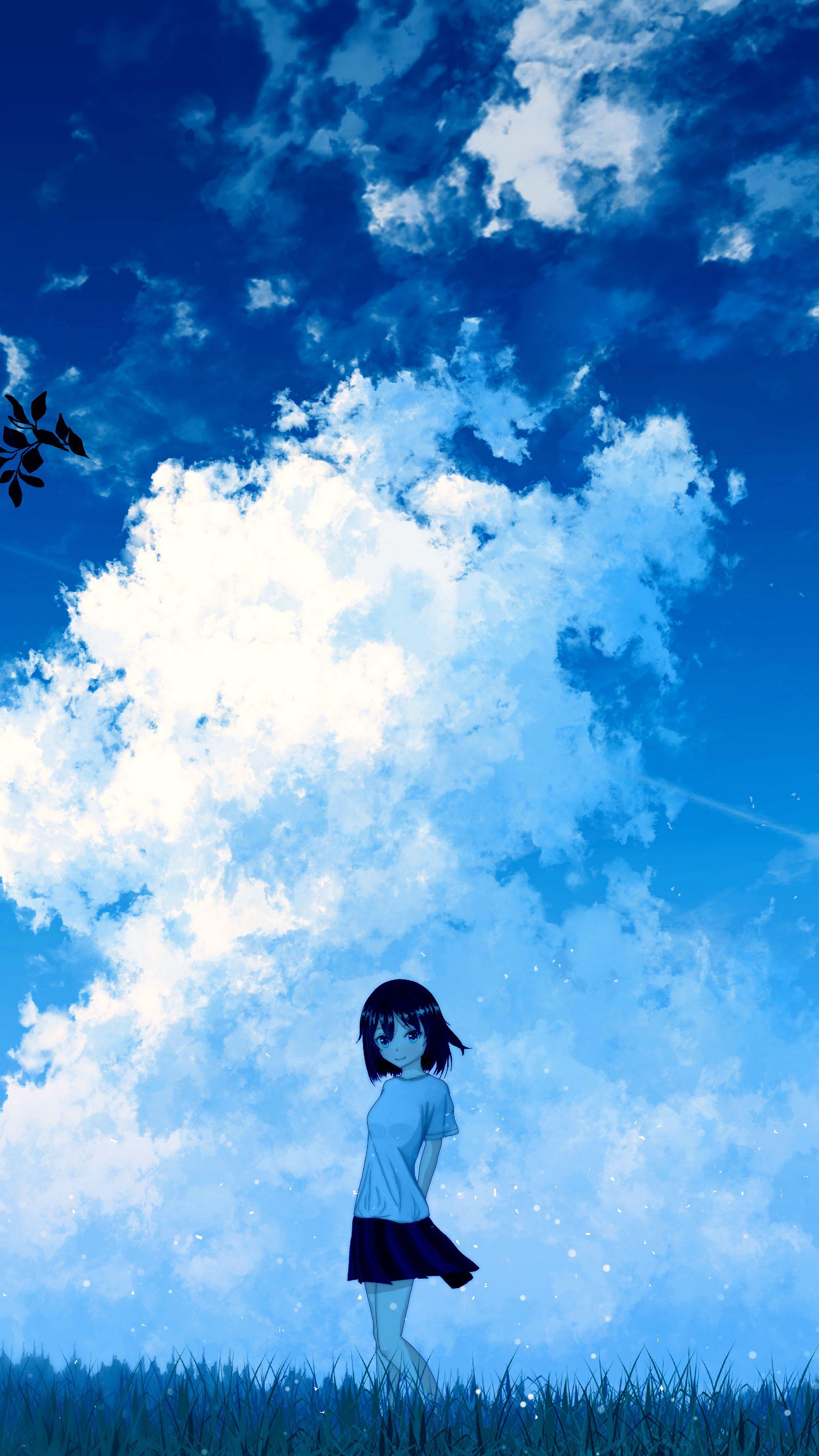 2160x3840 Download wallpaper 2160x3840 anime, girl, sky, clouds samsung galaxy s s note, sony xperia z, z z z htc one, lenovo vibe HD background