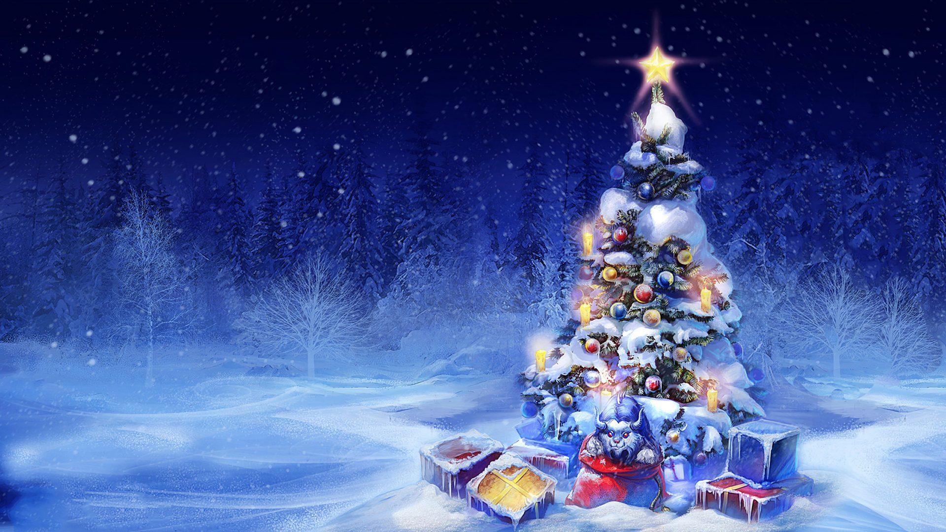 1920x1080 Christmas Tree Snow Gifts Winter Christmas Wallpaper HD