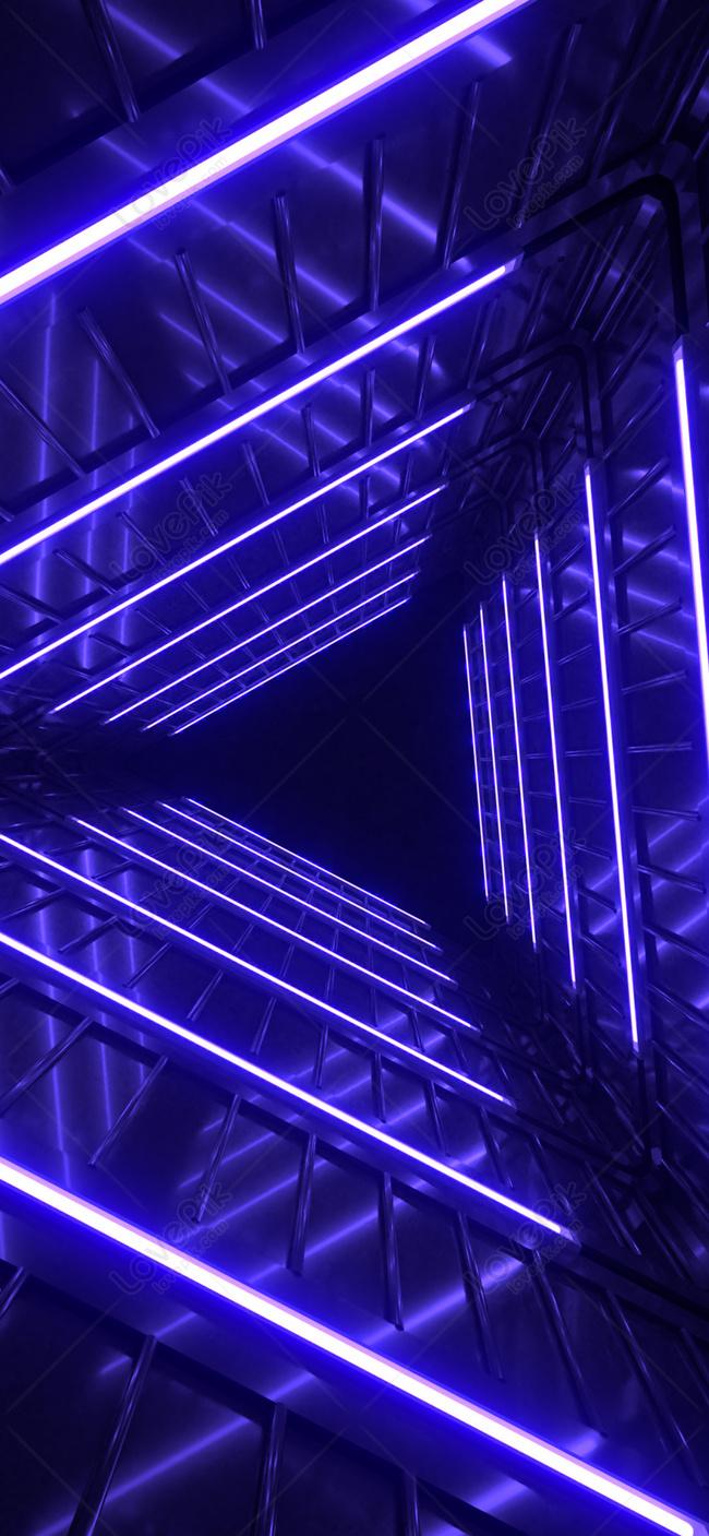 650x1407 Neon Light Space Tunnel Mobile Phone Wallpaper Image Free Download