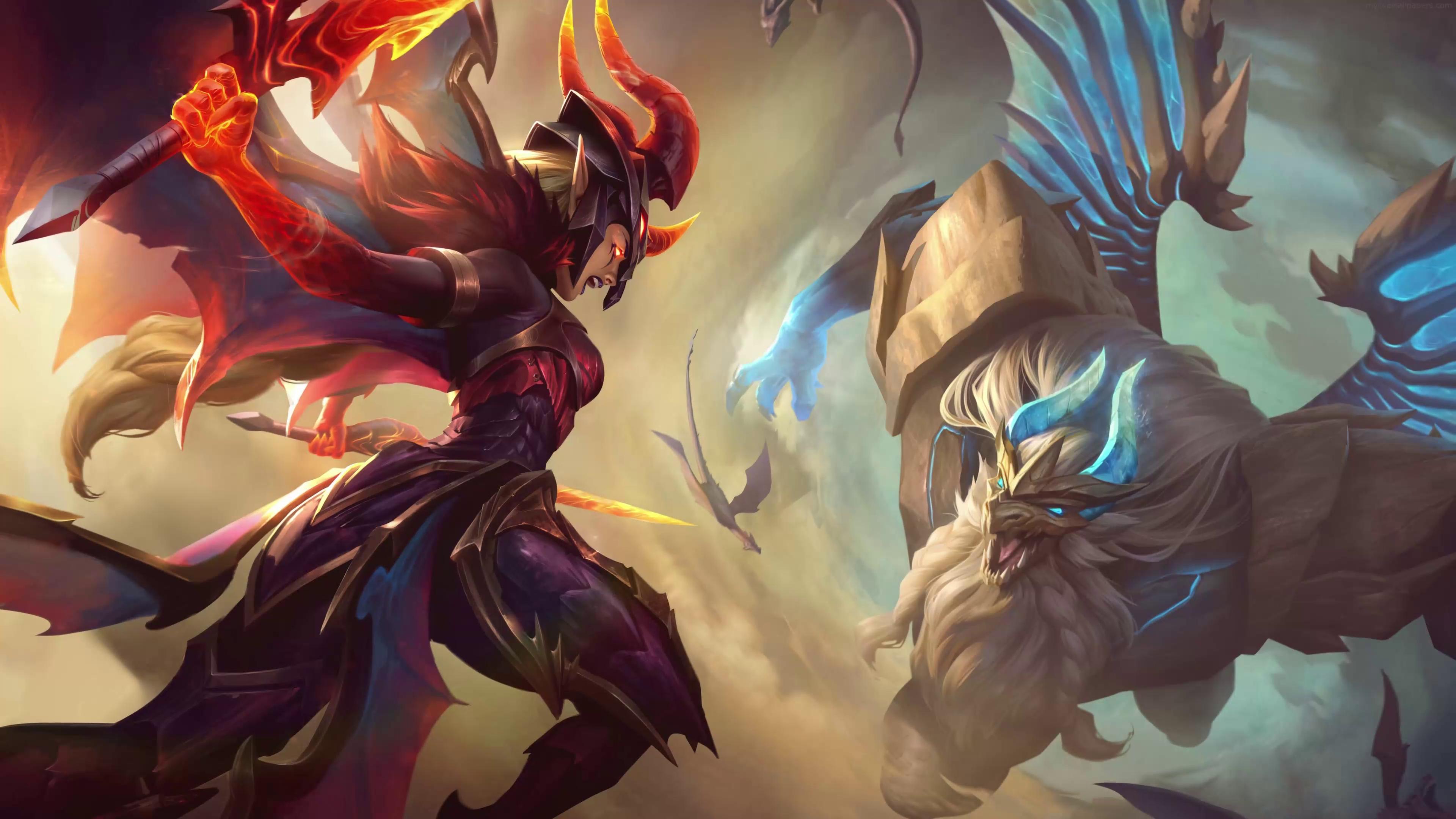 3840x2160 Kayle Versus Dragonslayer Galio Live Wallpaper