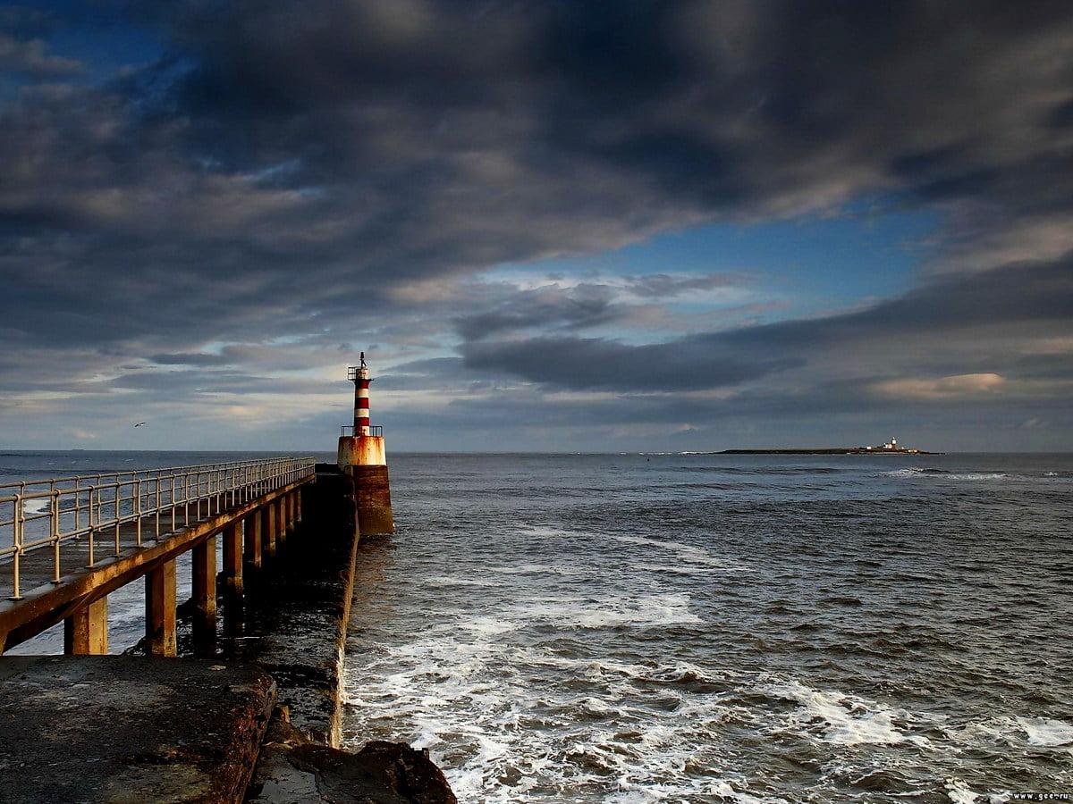 1200x900 Background Lighthouse, Sea, Pier. Download Free photo