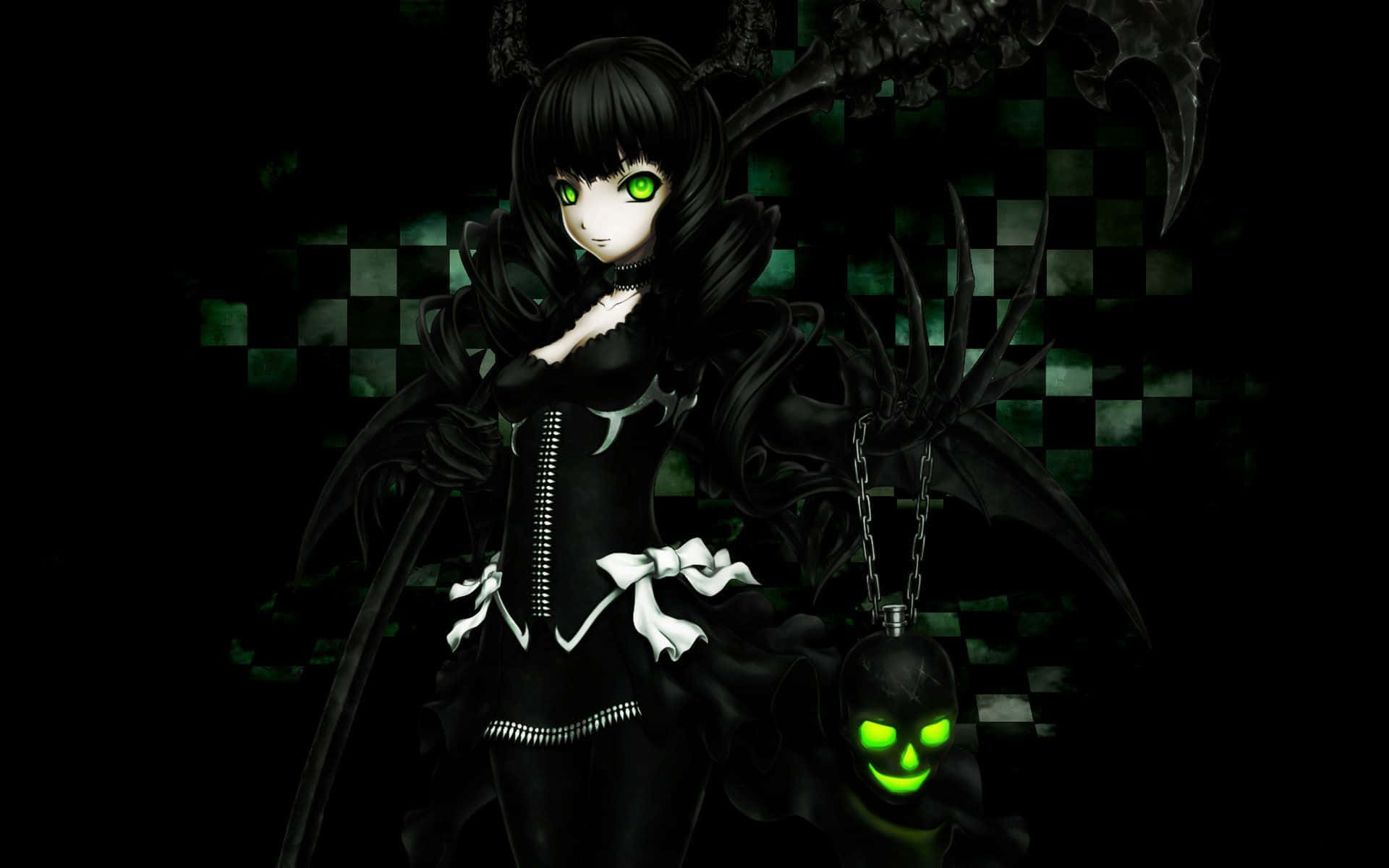 1920x1200 Download A Girl In Black And Green With A Skeleton Wallpaper