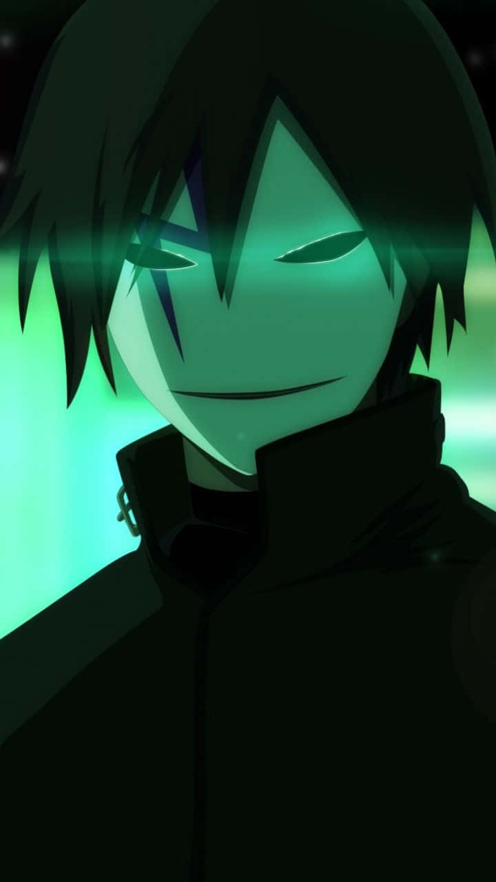 720x1280 Download A Black Anime Character With Green Eyes Wallpaper