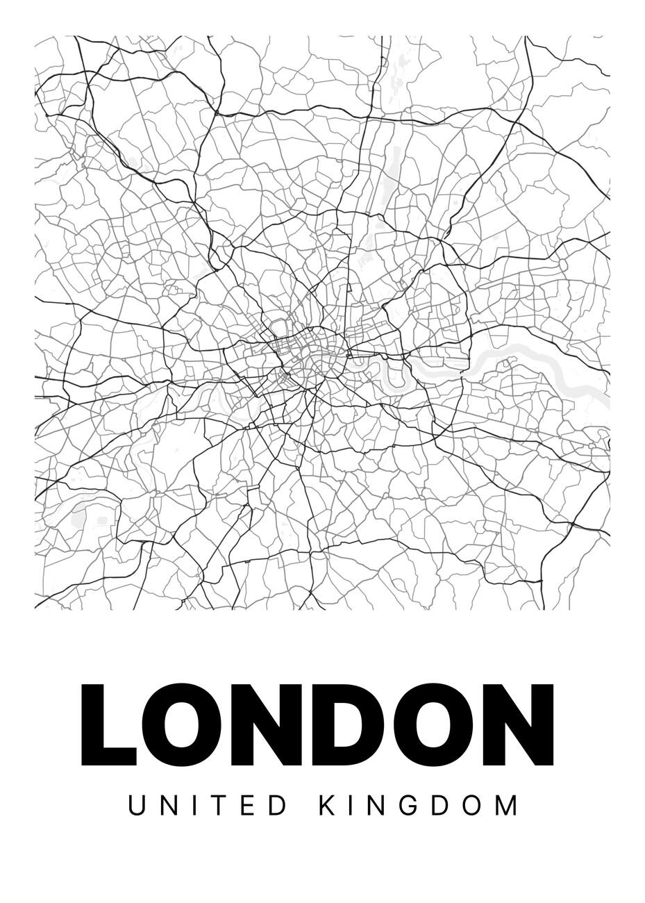 929x1300 Minimalist London Map Wall Mural