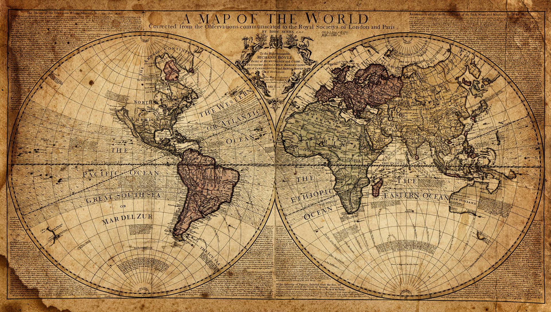 1920x1087 Download Brown Vintage World Map 4k Wallpaper