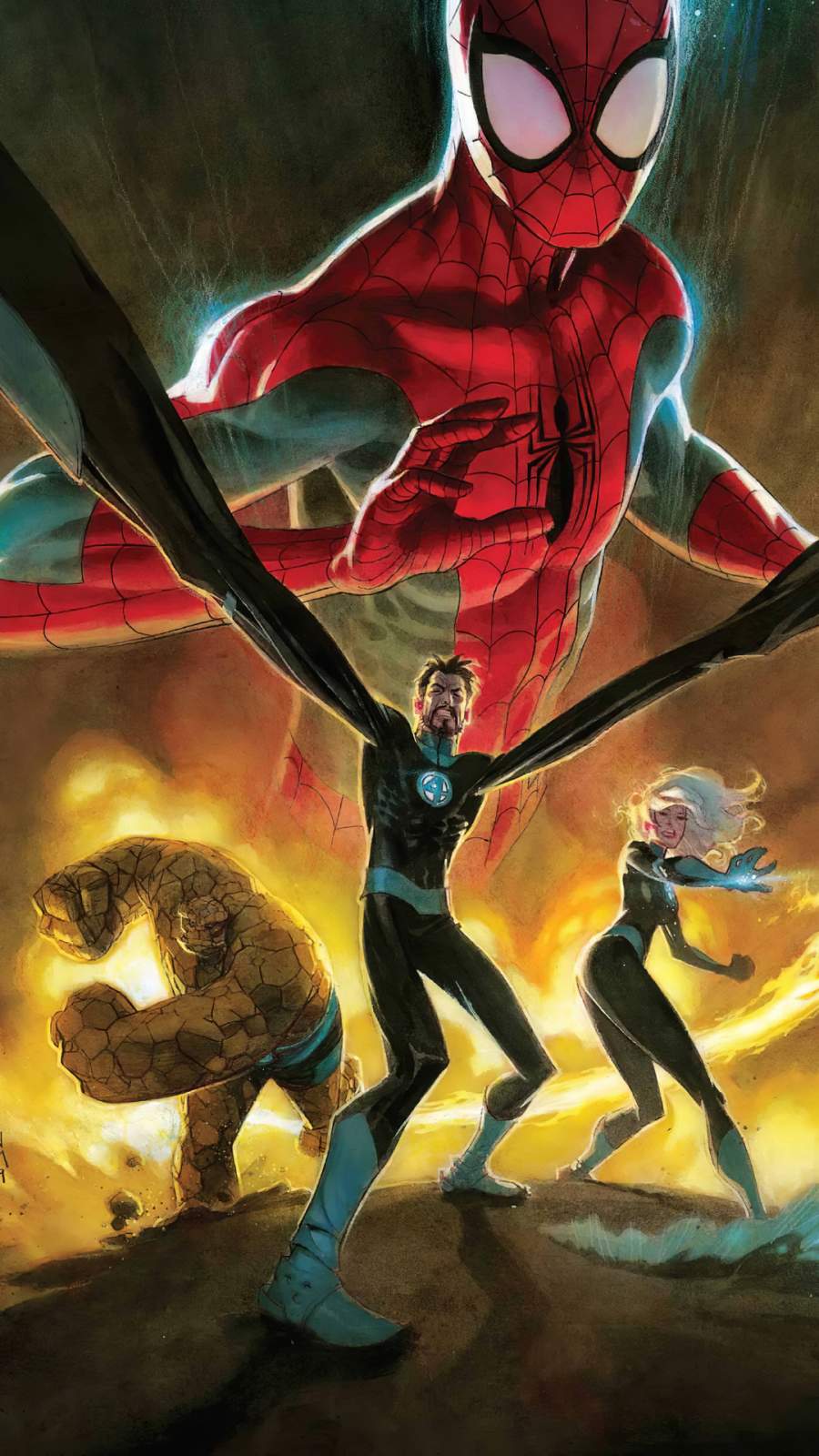 900x1600 Spiderman With Fantastic Four IPhone Wallpaper Wallpaper : iPhone Wallpaper