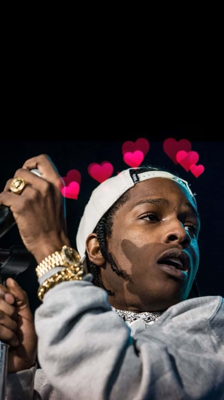 719x1280 Download Asap Rocky With Hearts Aesthetic Rapper Wallpaper