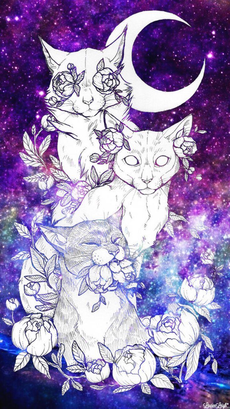 736x1307 Galaxy Cats. Spirit animal art, Cat art, Galaxy cat