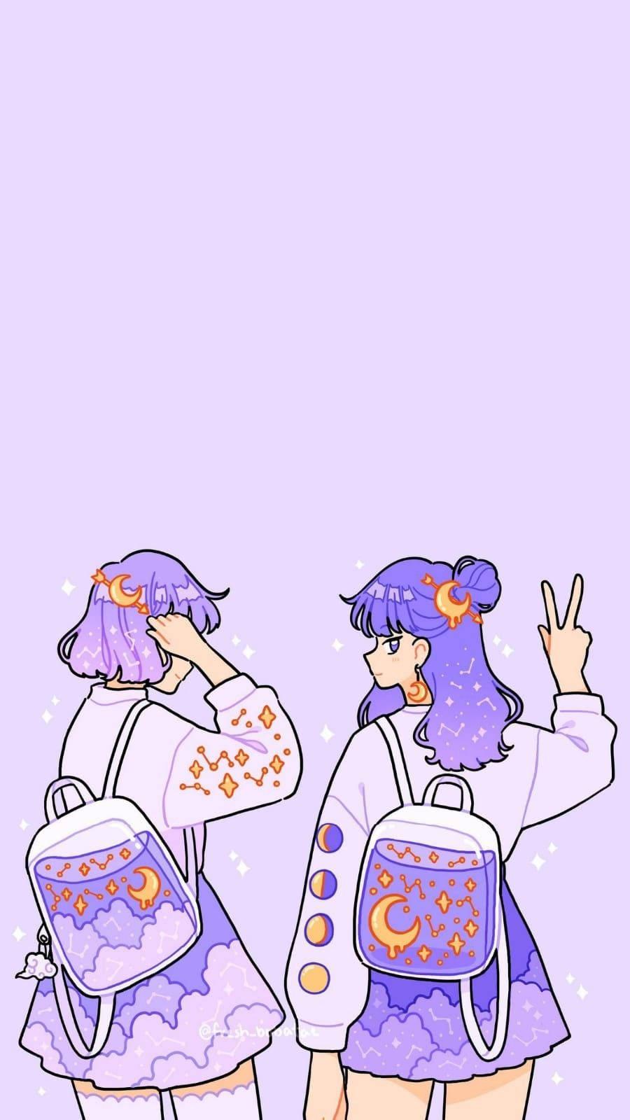 900x1600 Free Kawaii Purple Wallpaper Downloads, Kawaii Purple Wallpaper for FREE