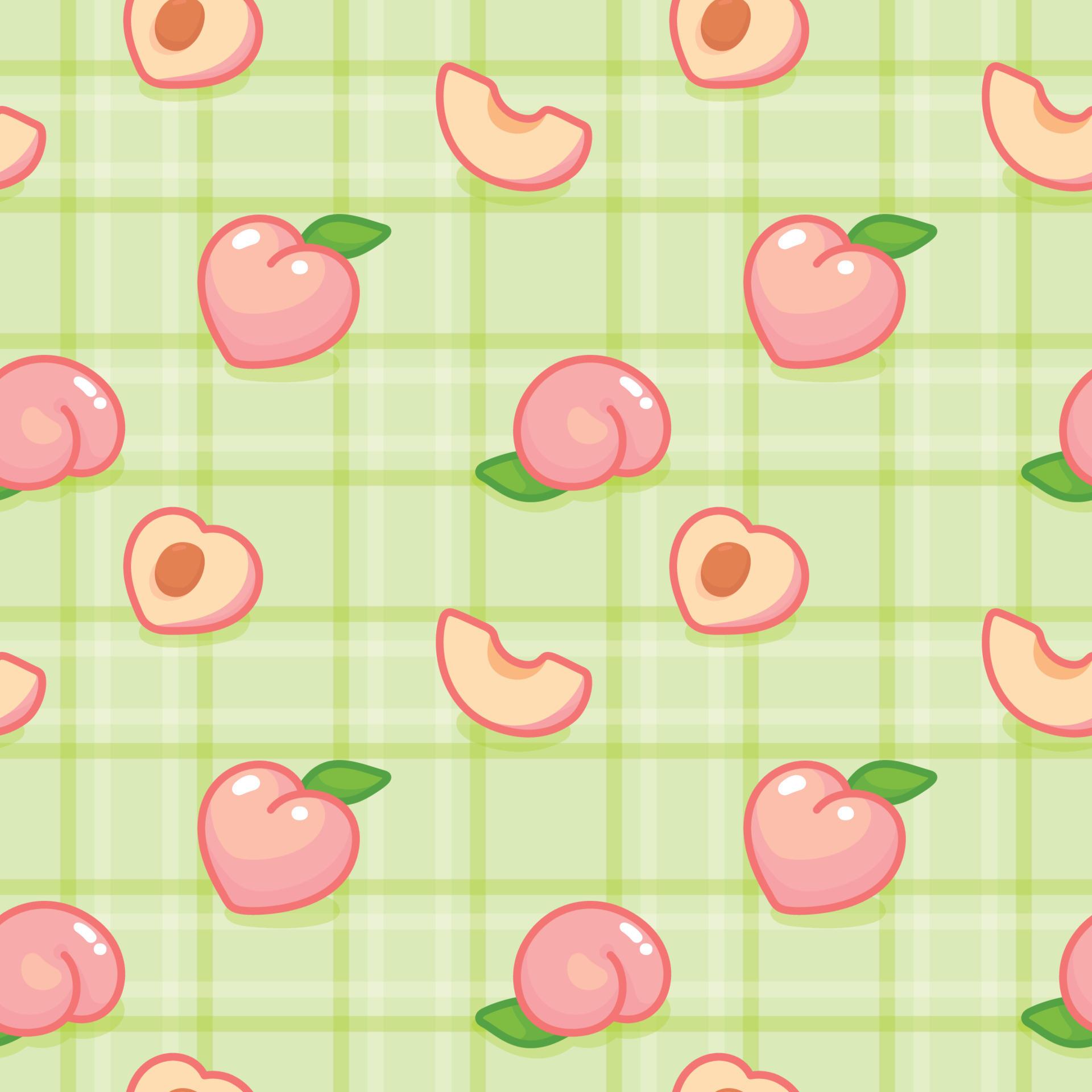 1920x1920 peach kawaii doodle seamless pattern Gift Wrap wallpaper background