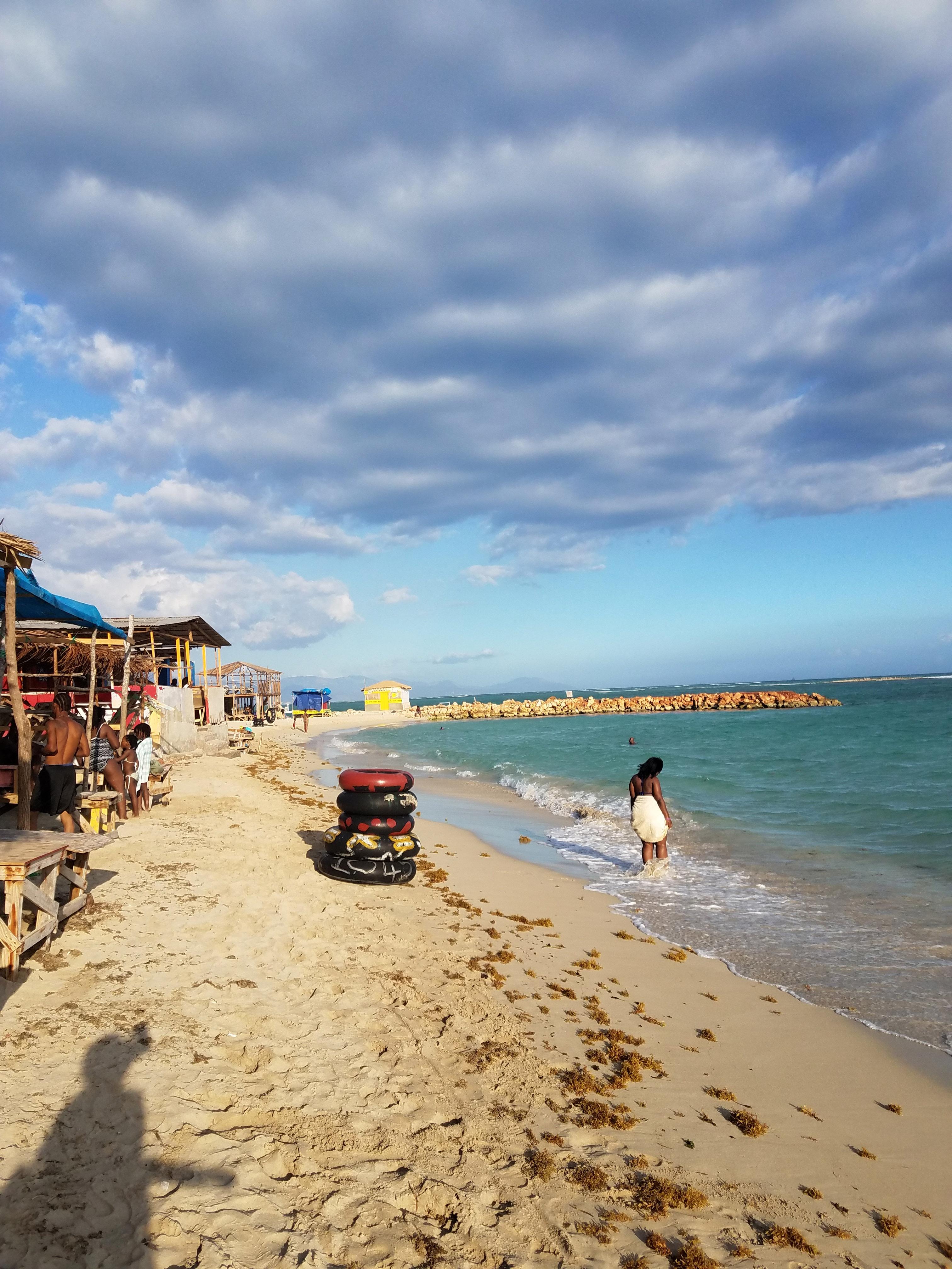 3024x4032 Beach and Shacks by the ocean under the skies in Kingston, Jamaica image Domain photo