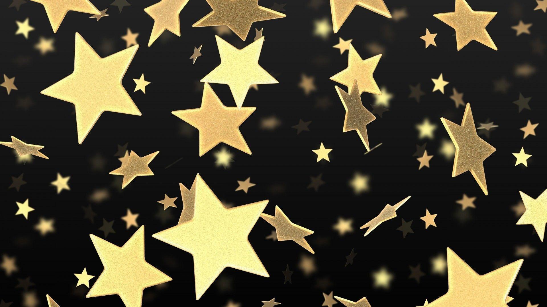 1920x1080 Gold Stars Wallpaper