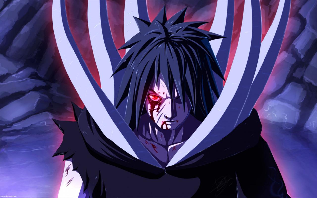 1280x800 Download wallpaper blood, anime, art, naruto, guy, naruto, akatsuki, obito Uchiha, tobi, section seinen in resolution 1280x800