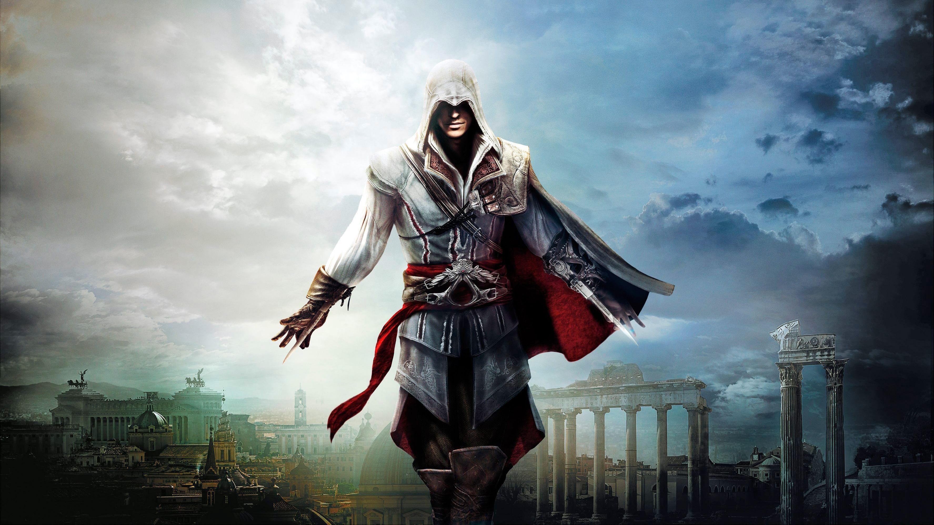 3550x1997 Wallpaper Ezio, Assassin's Creed, The Ezio Collection, PS Xbox One