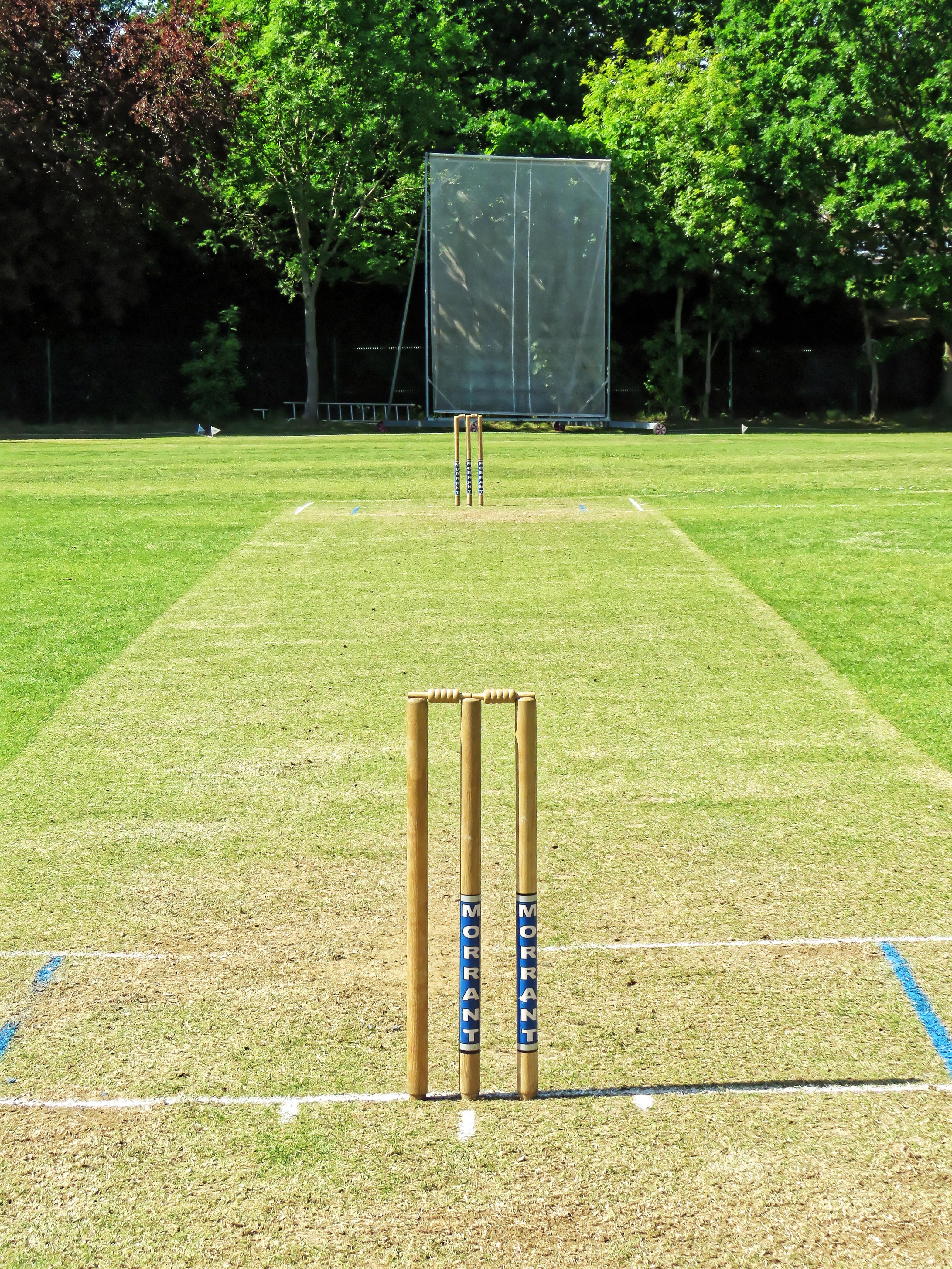 3135x4180 North London Cricket Club wicket pitch and sight screen, London, England