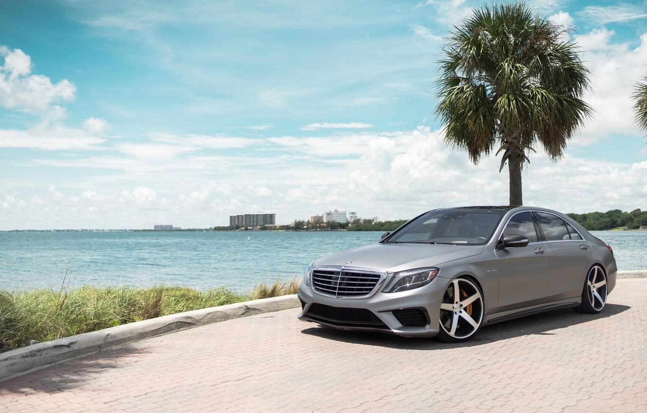 1332x850 Wallpaper Mercedes, Beach, AMG, Water, BiTurbo, Silver, S W222 image for desktop, section mercedes
