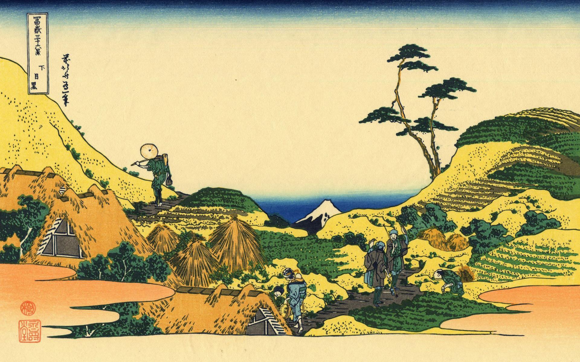1920x1200 Hokusai Wallpaper, Shimomeguro Katsushika Hokusai 1200×1920