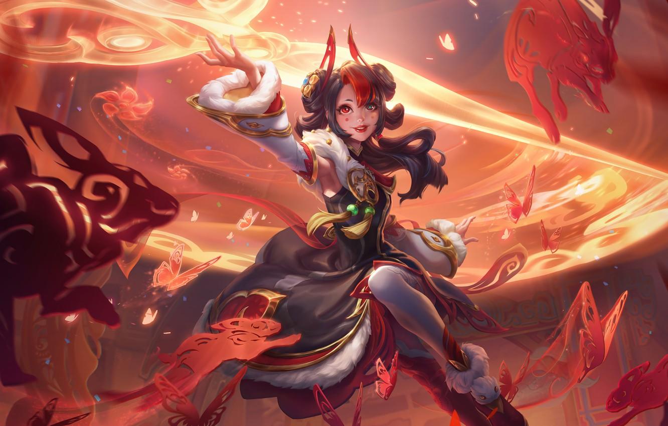1332x850 Wallpaper Art, Gwen, League of Legends, Skin, LoL, Mythmaker image for desktop, section игры