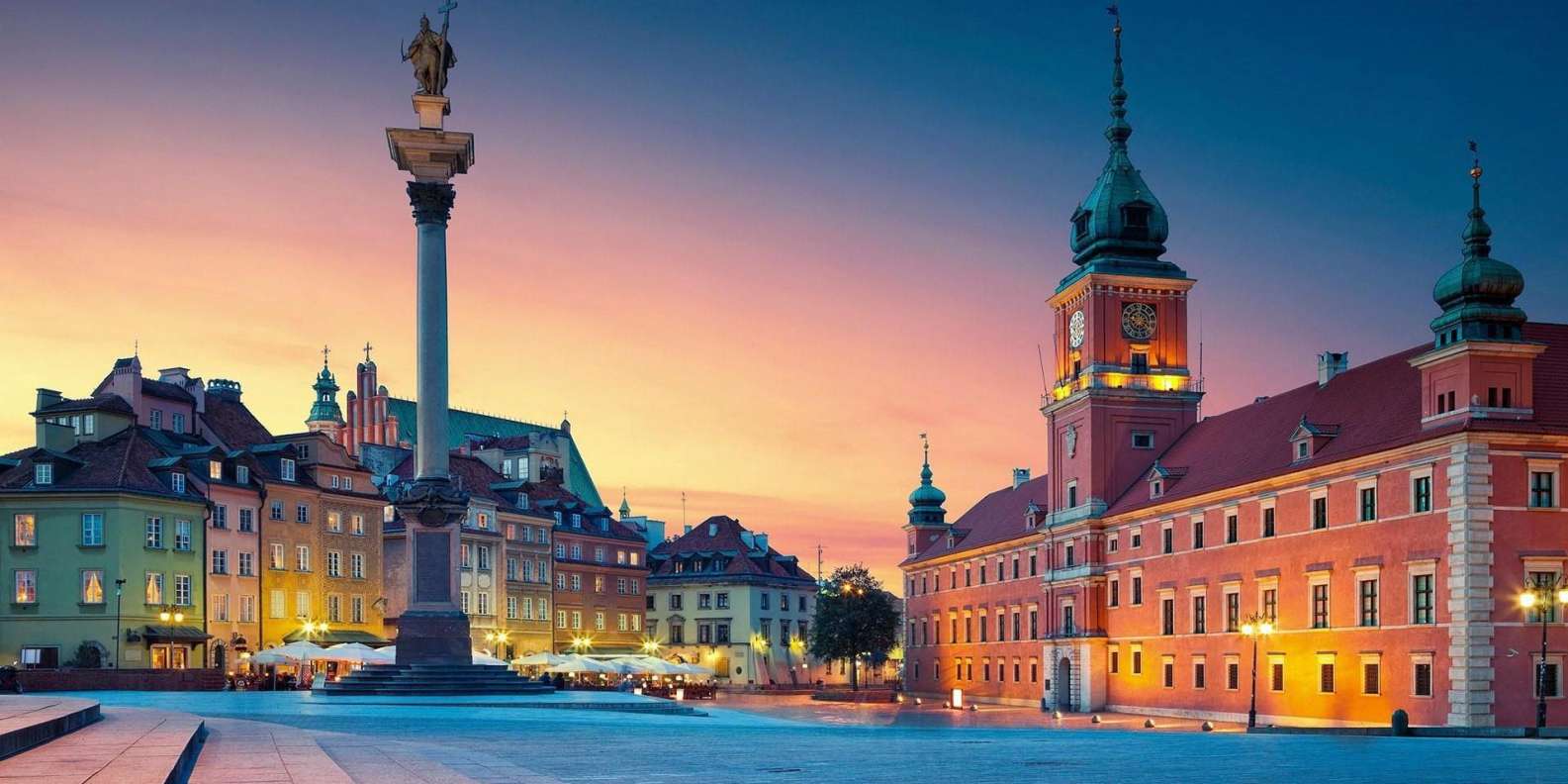 1585x792 Warsaw Old Town: Royal Castle and and Lazienki Park